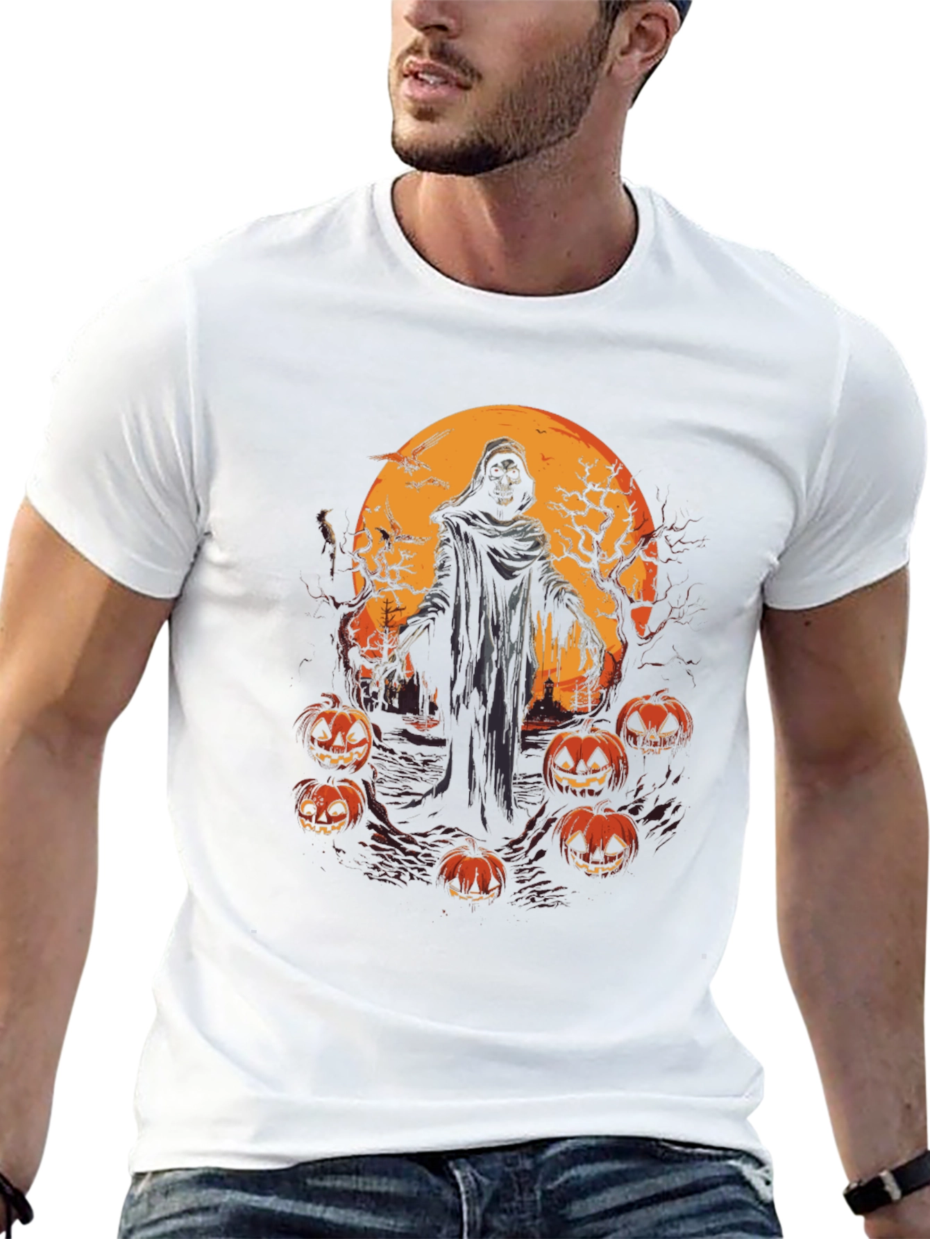 Halloween Grim Reaper Pumpkin T-Shirt