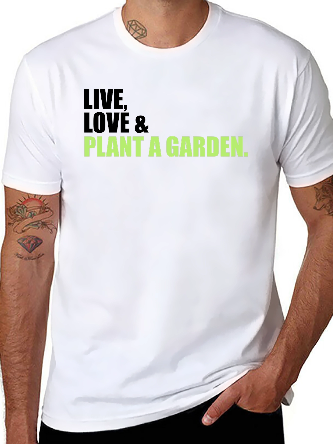 Live Love & Plant a Garden Black T-Shirt