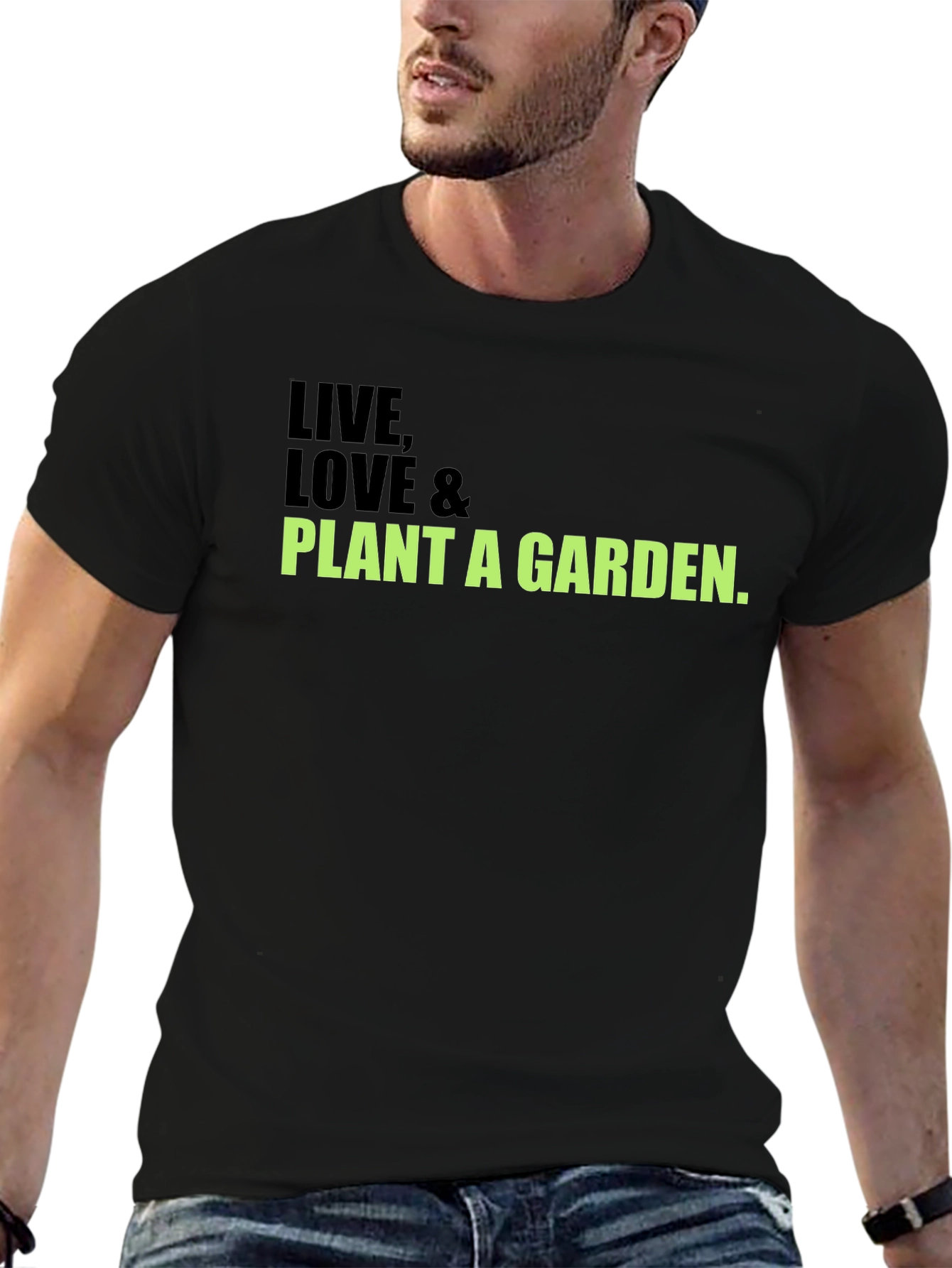 Live Love & Plant a Garden Black T-Shirt