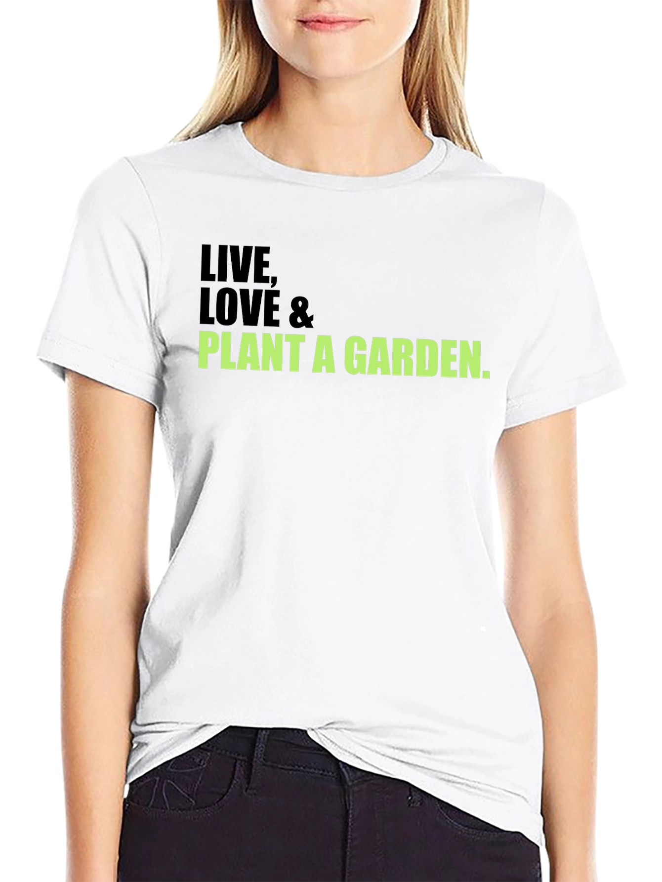 Live Love & Plant a Garden Black T-Shirt