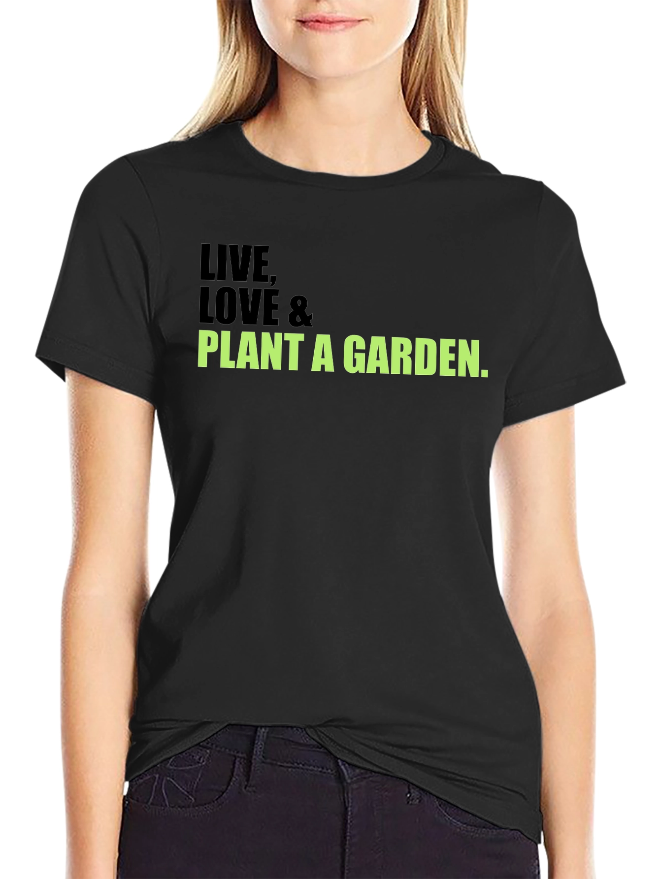 Live Love & Plant a Garden Black T-Shirt