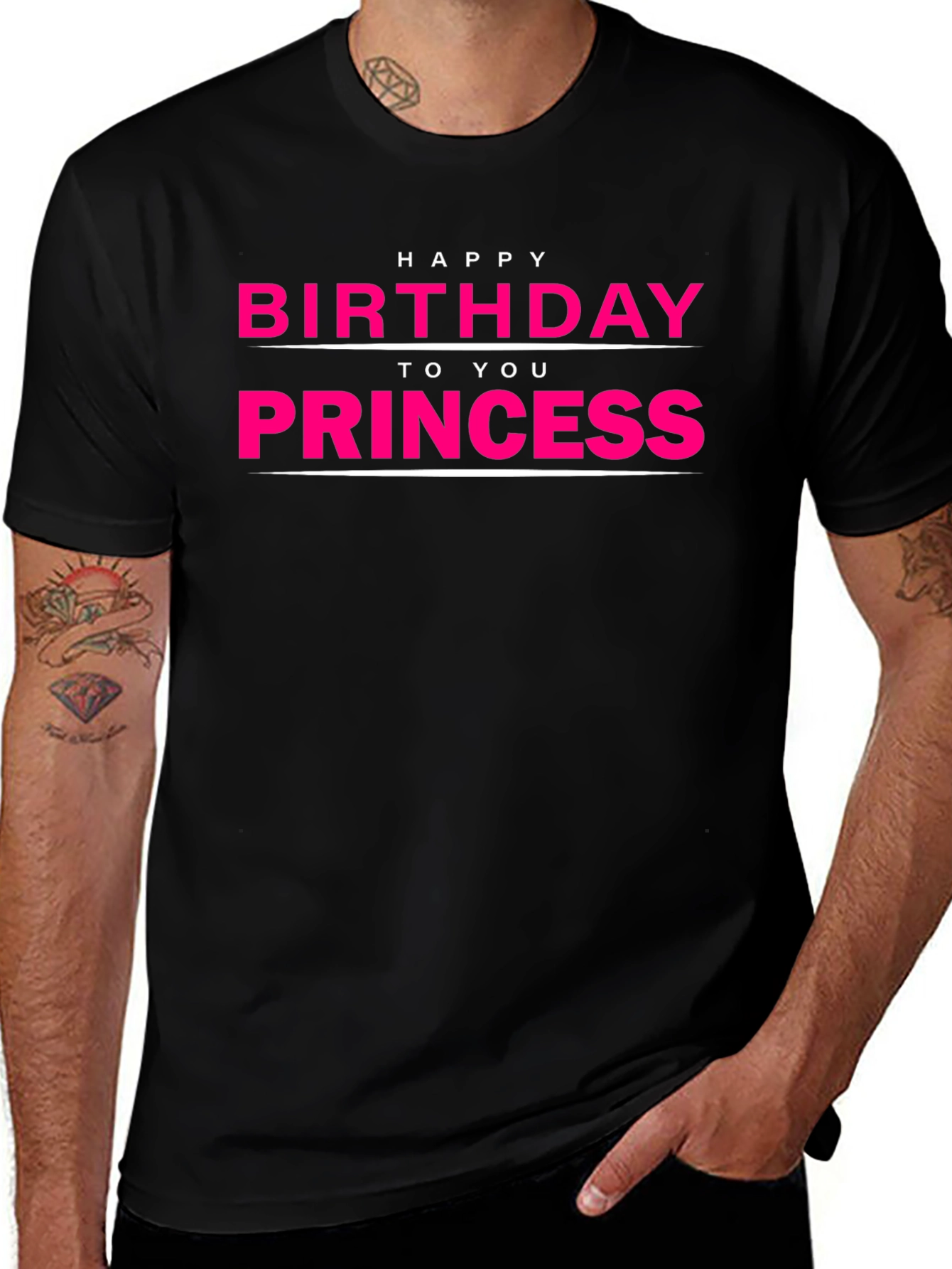 Happy Birthday Princess T-Shirt - Black