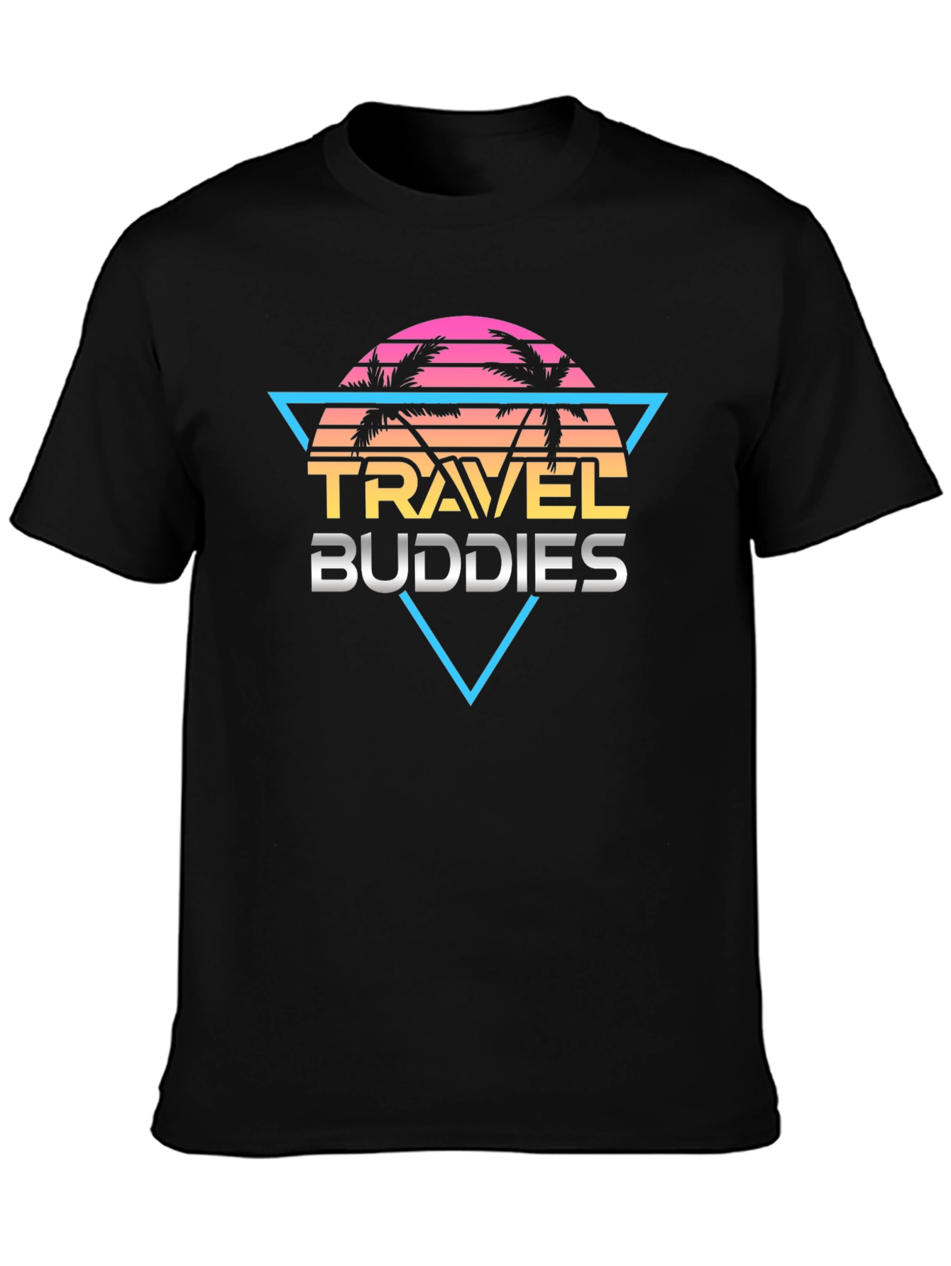 Travel Buddies Retro Graphic Tee - Black