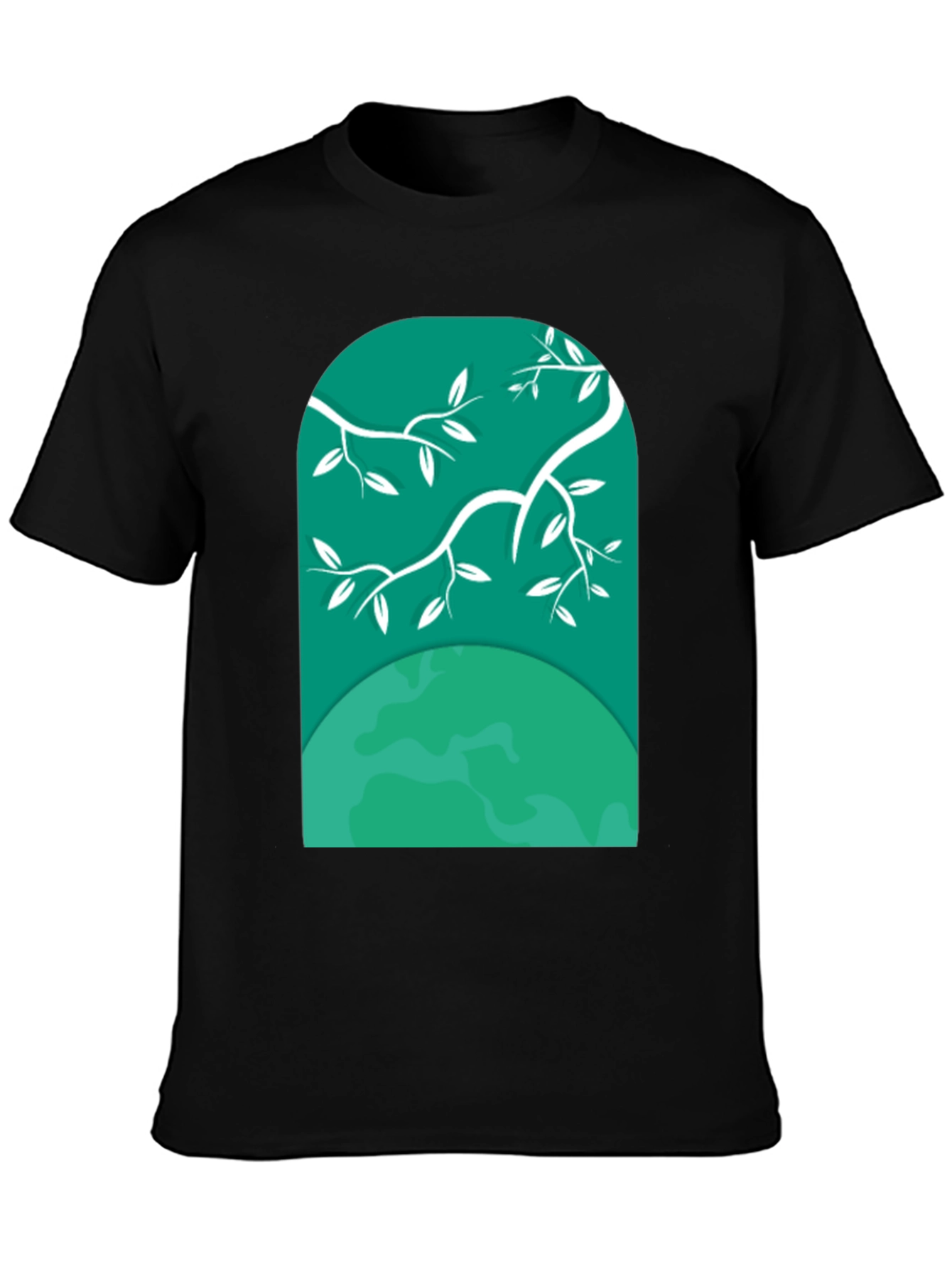 Nature Window Tee - Graphic Print Black T-Shirt
