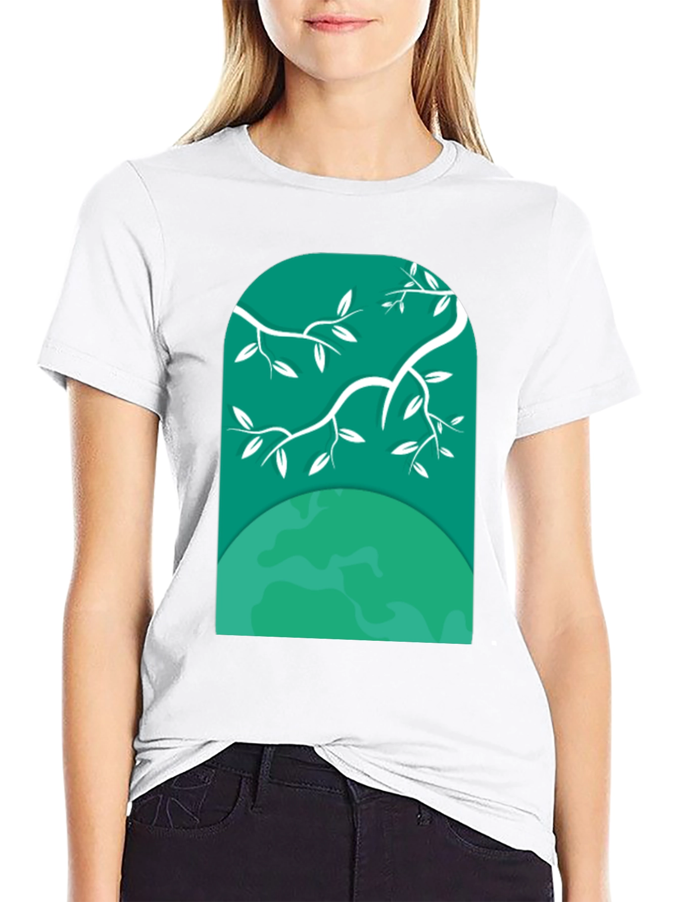 Nature Window Tee - Graphic Print Black T-Shirt