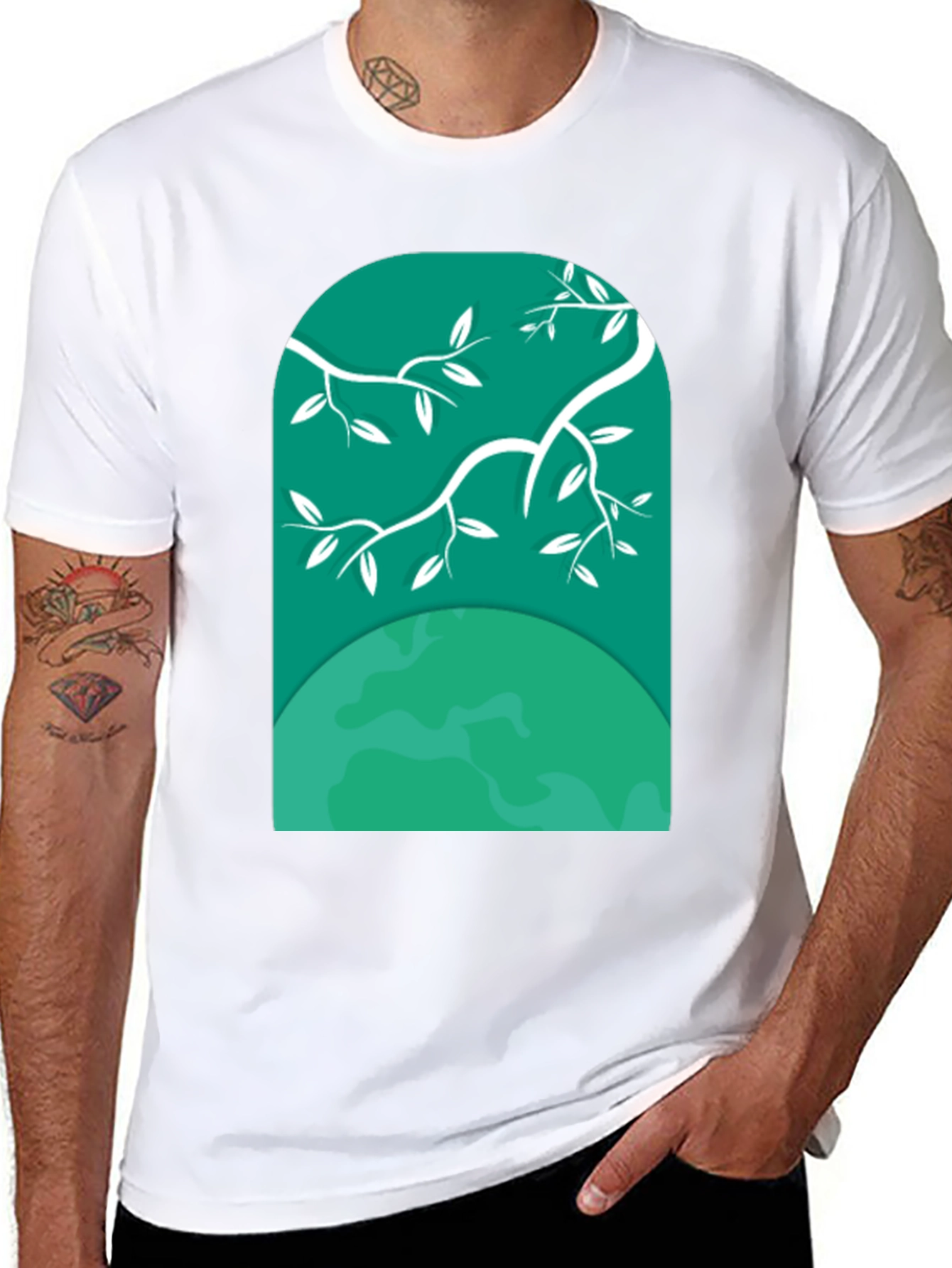 Nature Window Tee - Graphic Print Black T-Shirt
