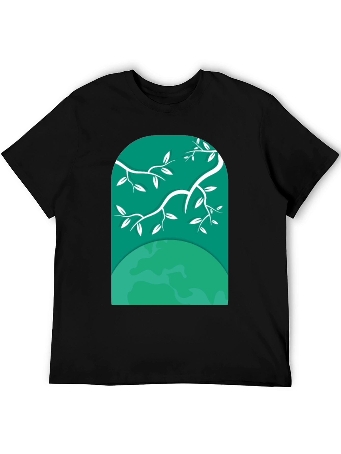 Nature Window Tee - Graphic Print Black T-Shirt