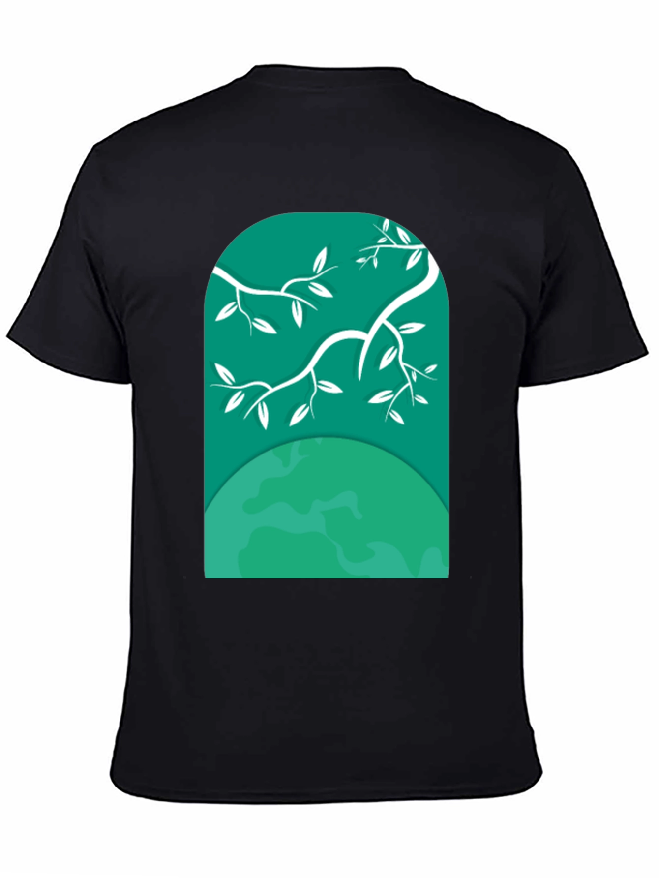 Nature Window Tee - Graphic Print Black T-Shirt