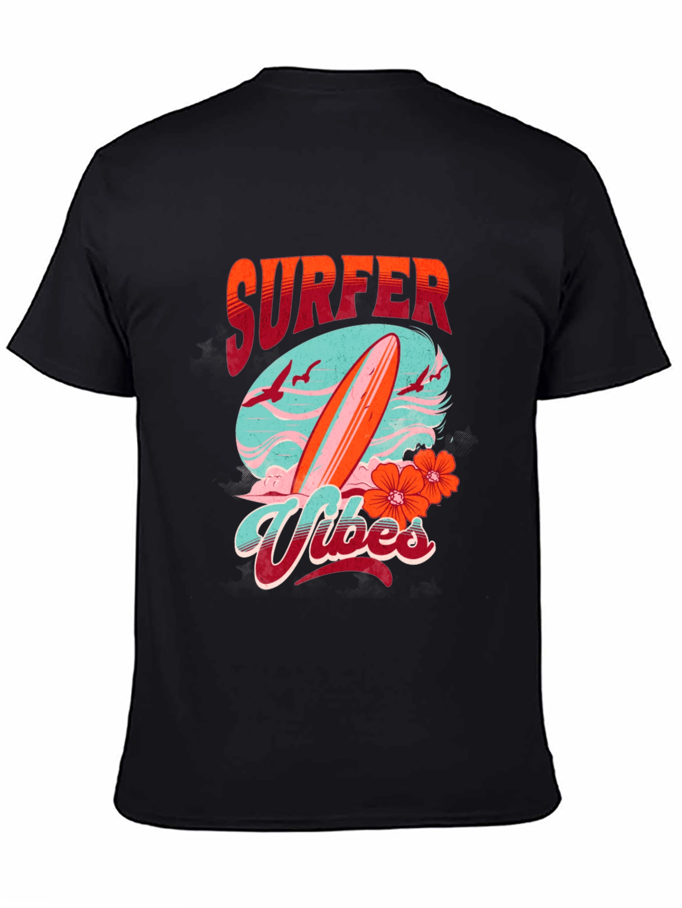 Surfer Vibes Graphic Tee - Black