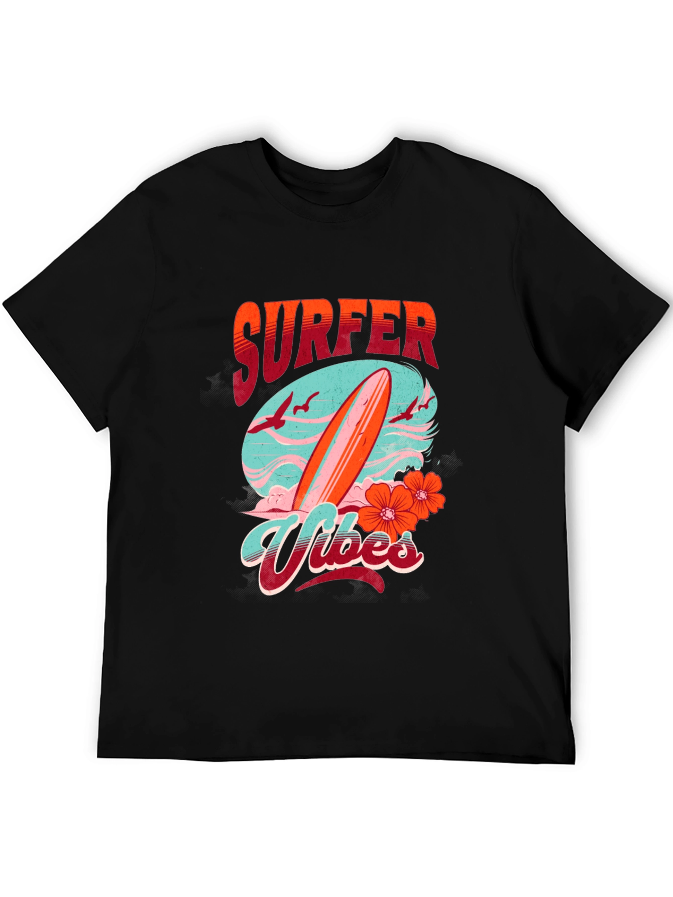 Surfer Vibes Graphic Tee - Black