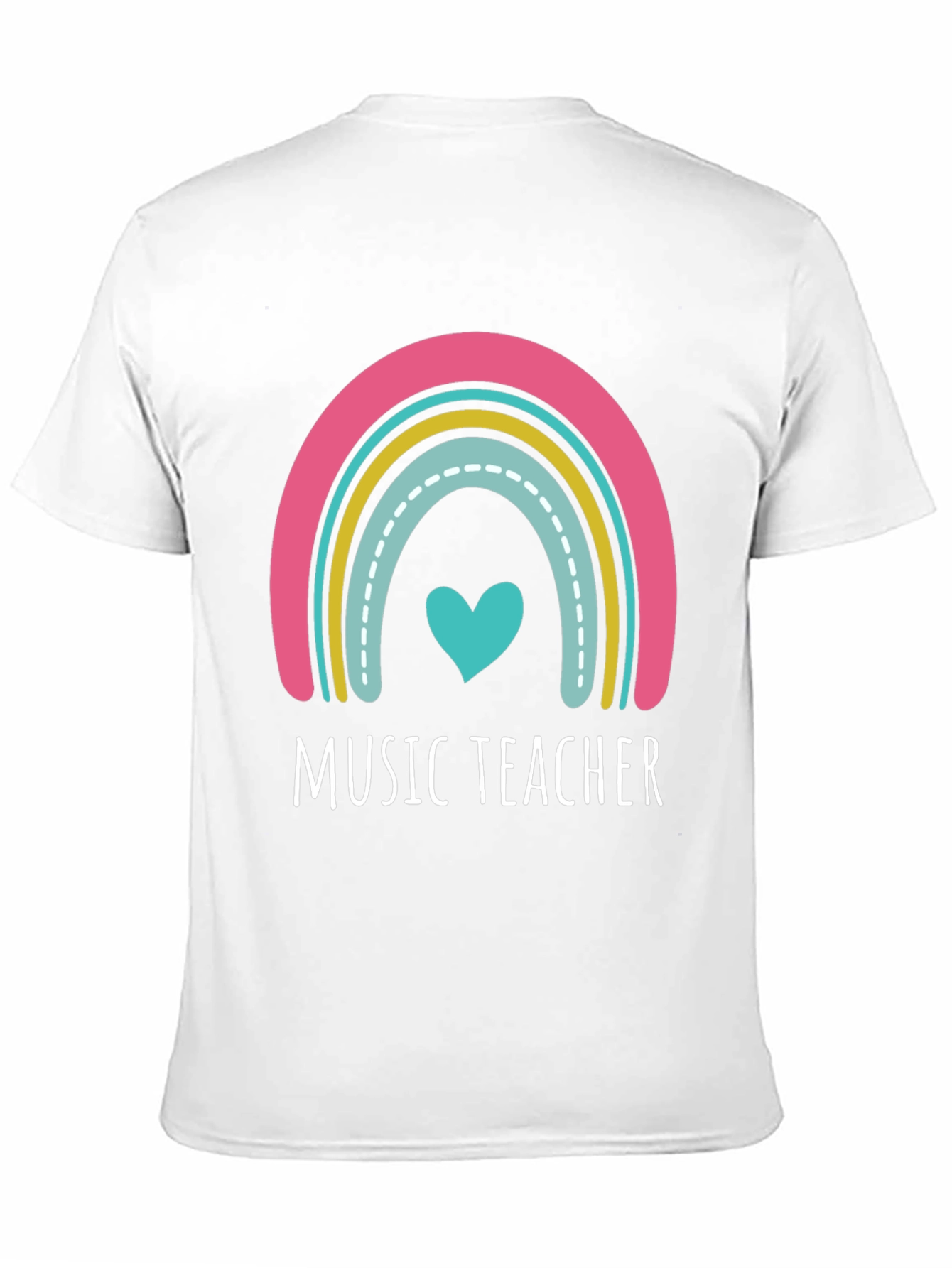 Music Teacher Rainbow Heart Graphic Tee