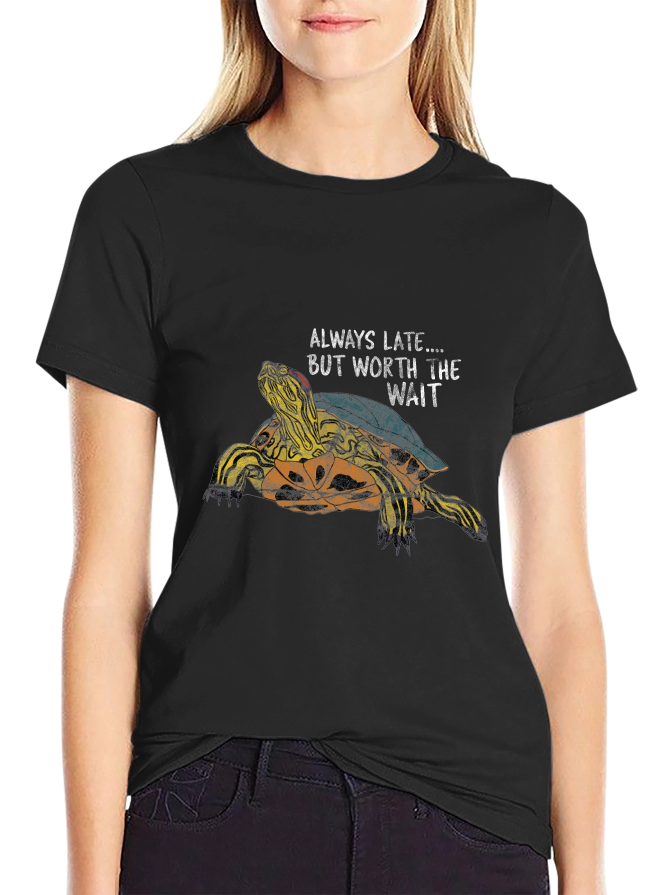 Always Late Turtle Graphic Print T-Shirt