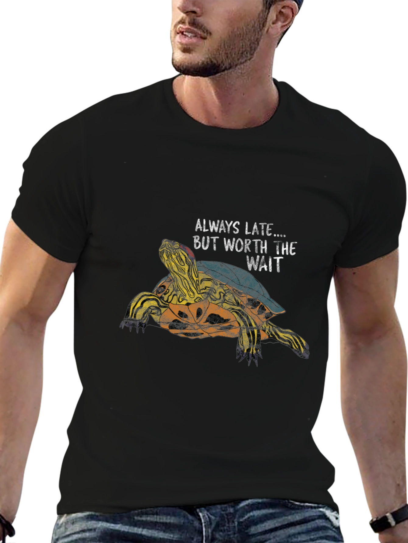 Always Late Turtle Graphic Print T-Shirt