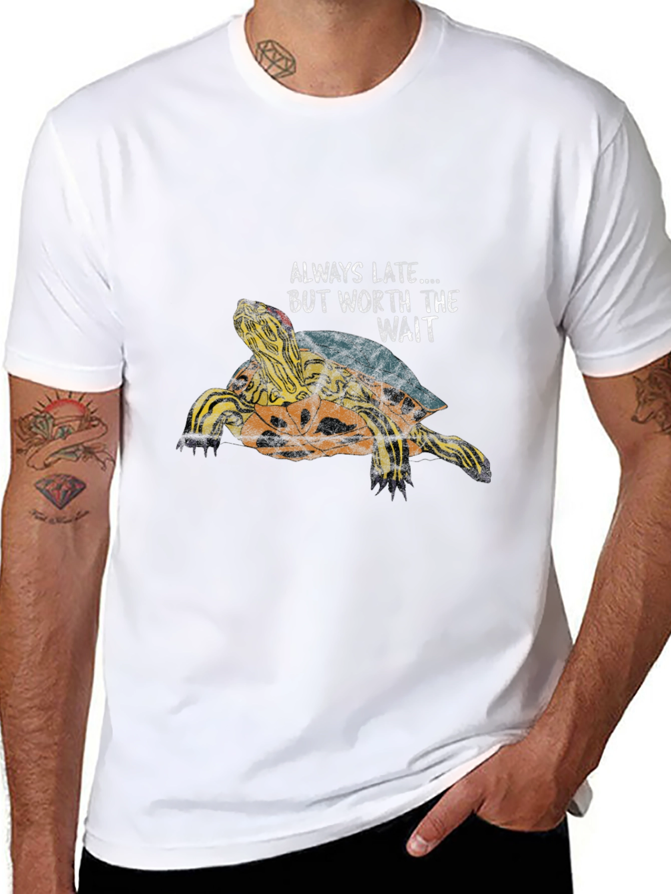 Always Late Turtle Graphic Print T-Shirt