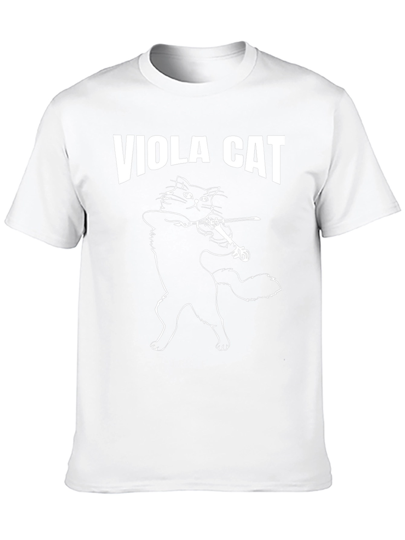 Viola Cat Graphic T-Shirt - Black Crew Neck