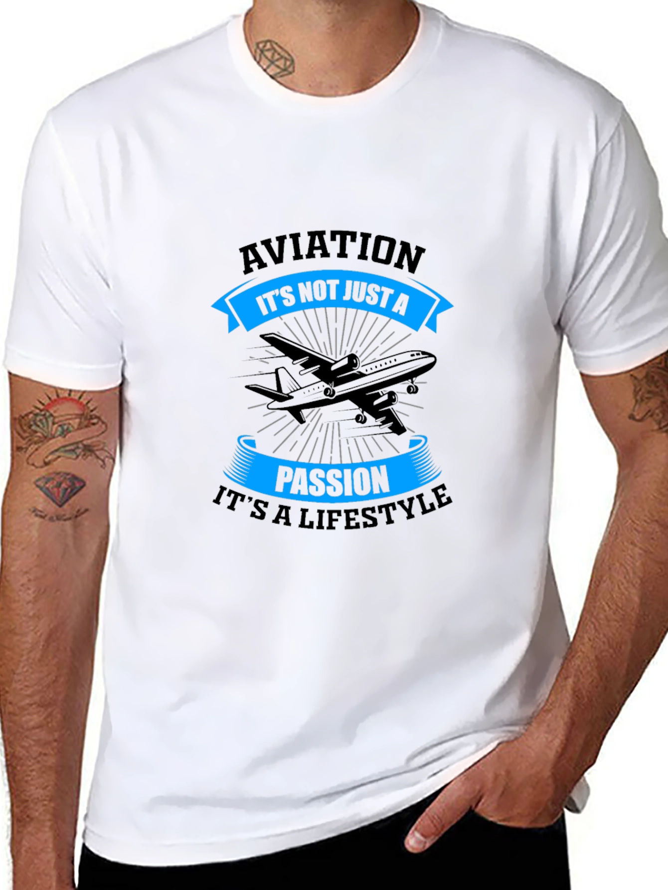 Aviation Passion Lifestyle Black T-Shirt
