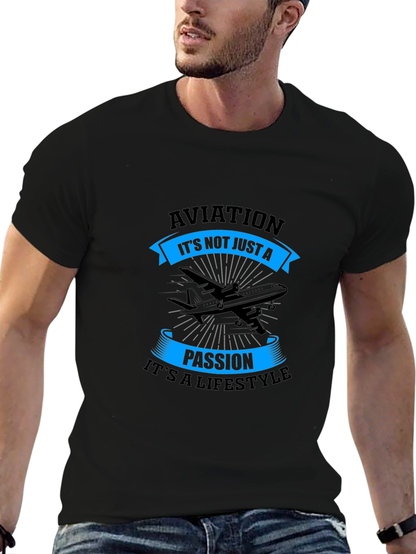 Aviation Passion Lifestyle Black T-Shirt