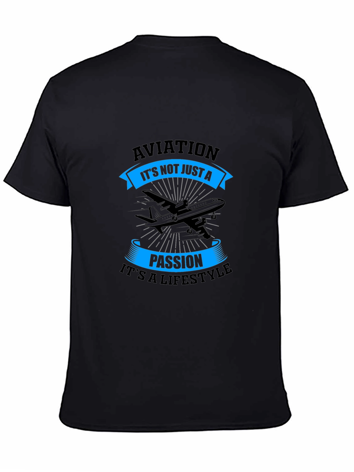 Aviation Passion Lifestyle Black T-Shirt