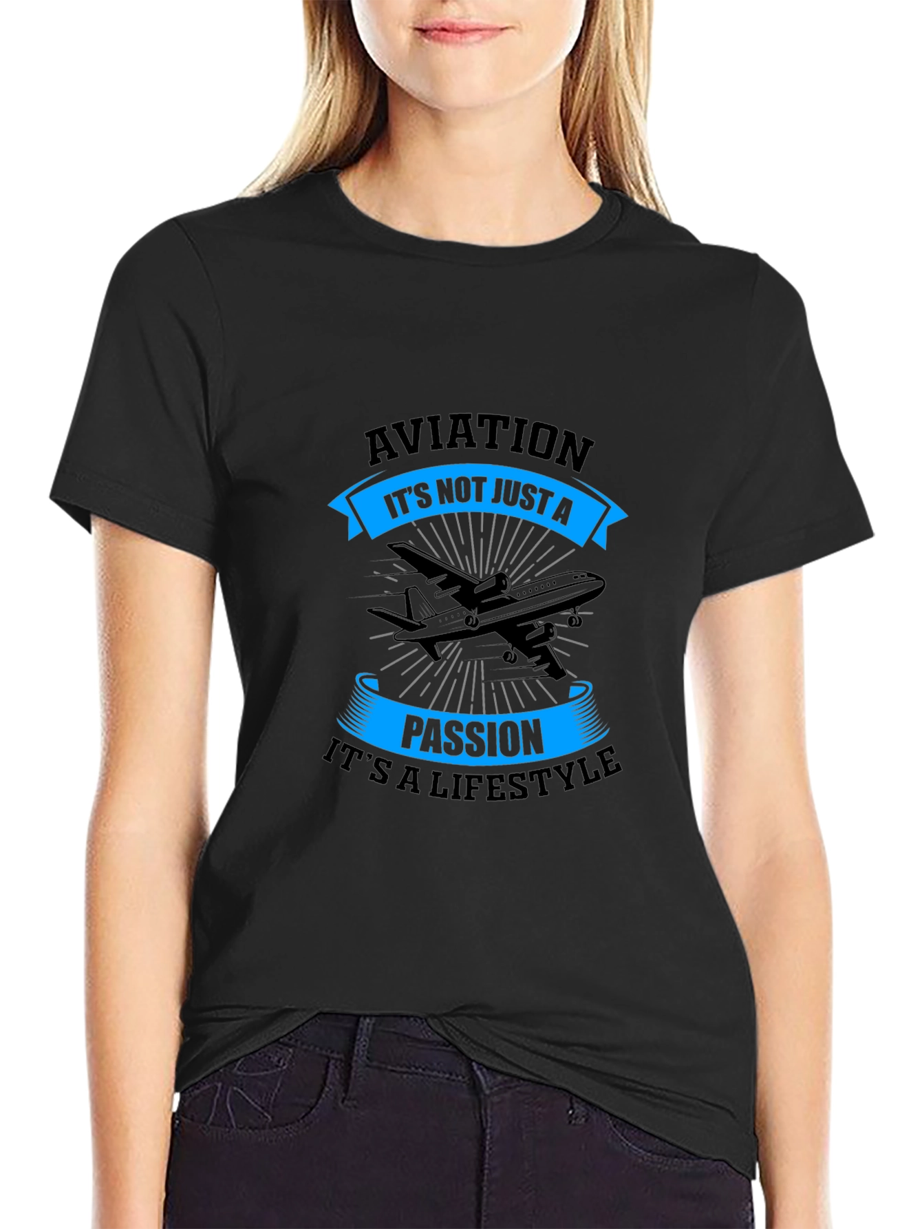 Aviation Passion Lifestyle Black T-Shirt