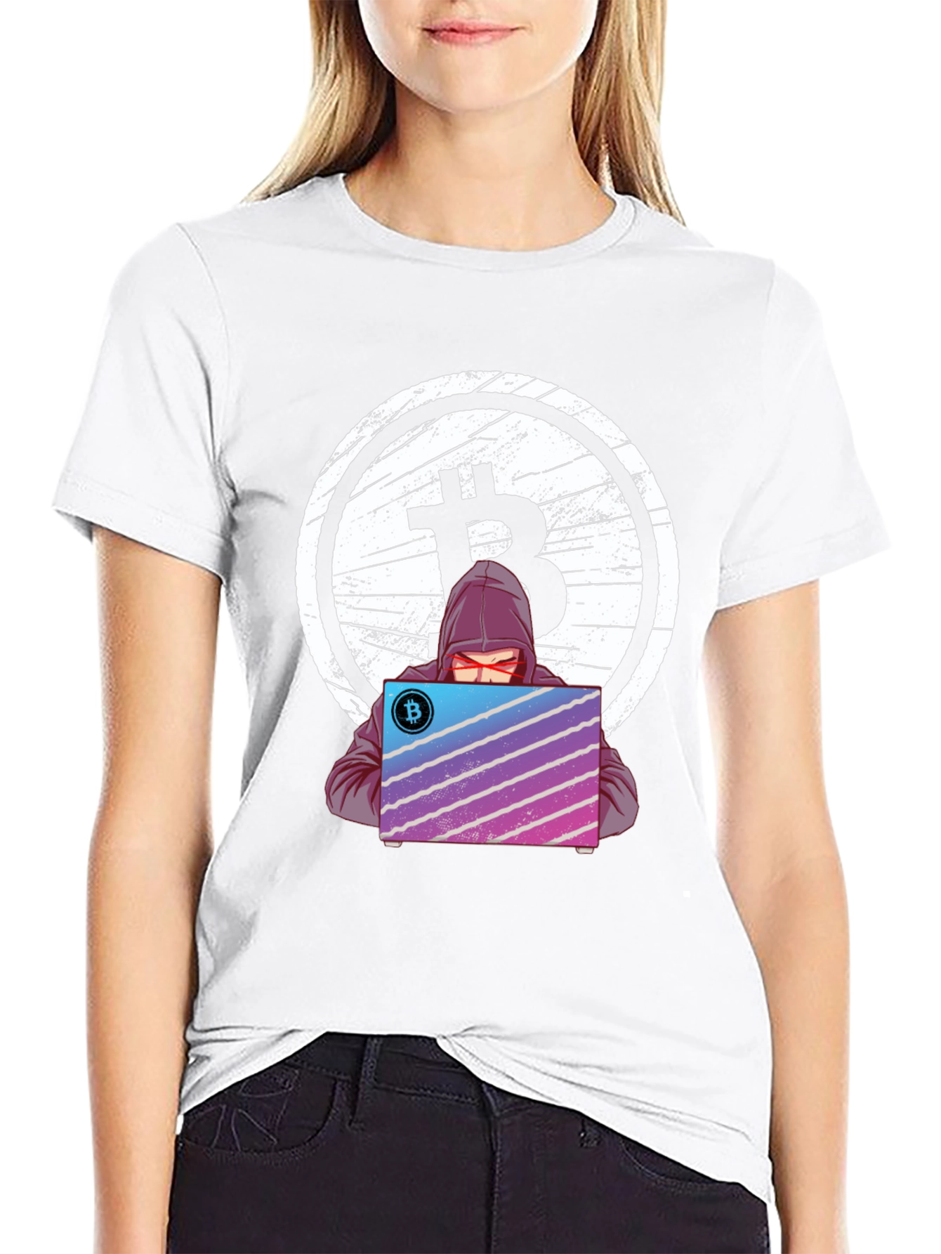 Bitcoin Hacker Graphic T-Shirt - Crypto Tee