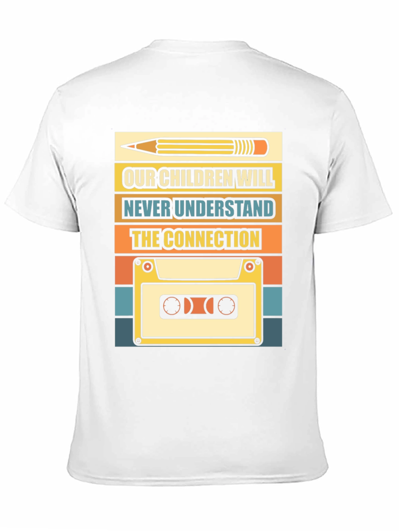 Retro Cassette Tape & Pencil T-Shirt