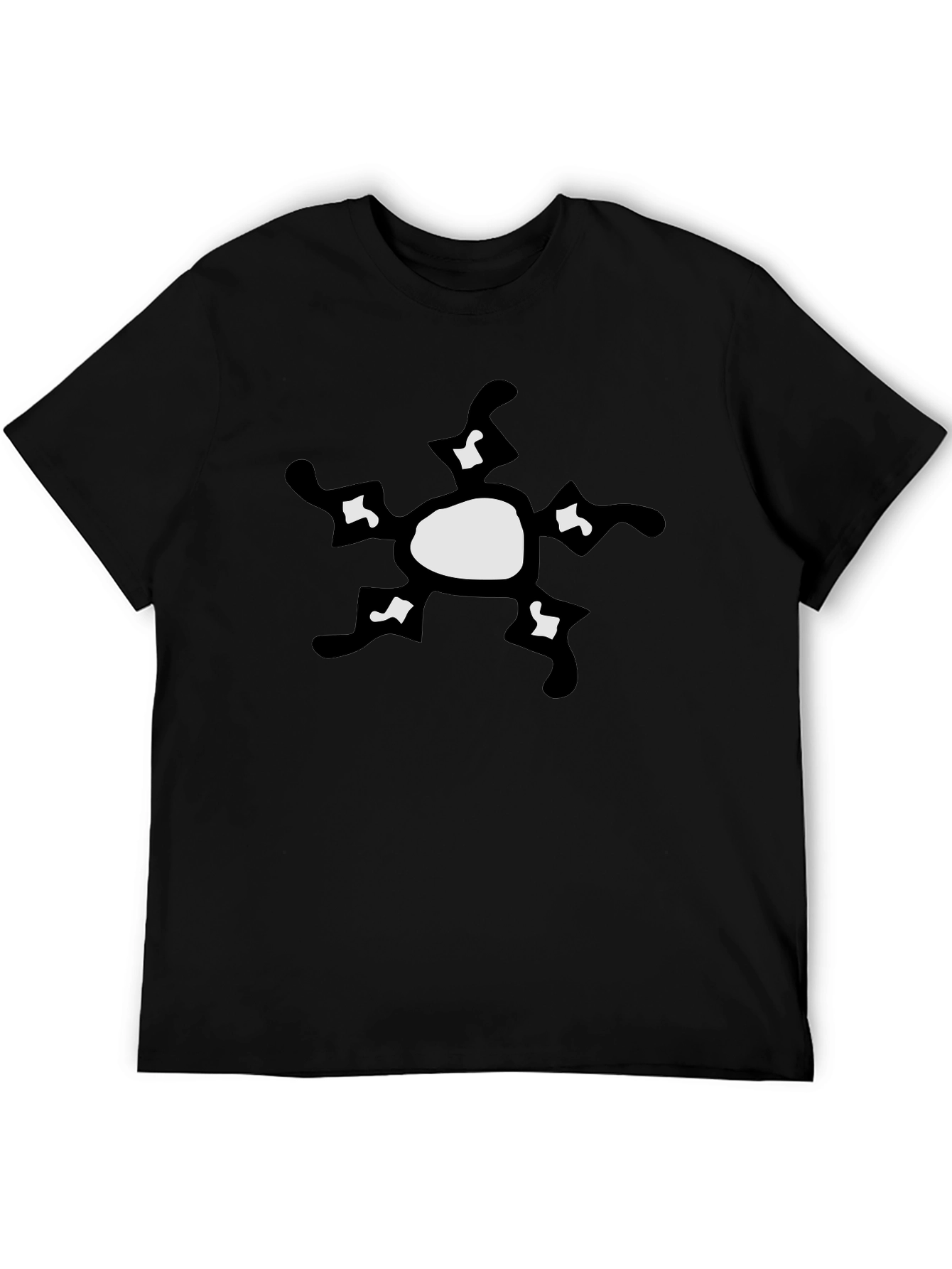 Unique Star Design Black Cotton T-Shirt