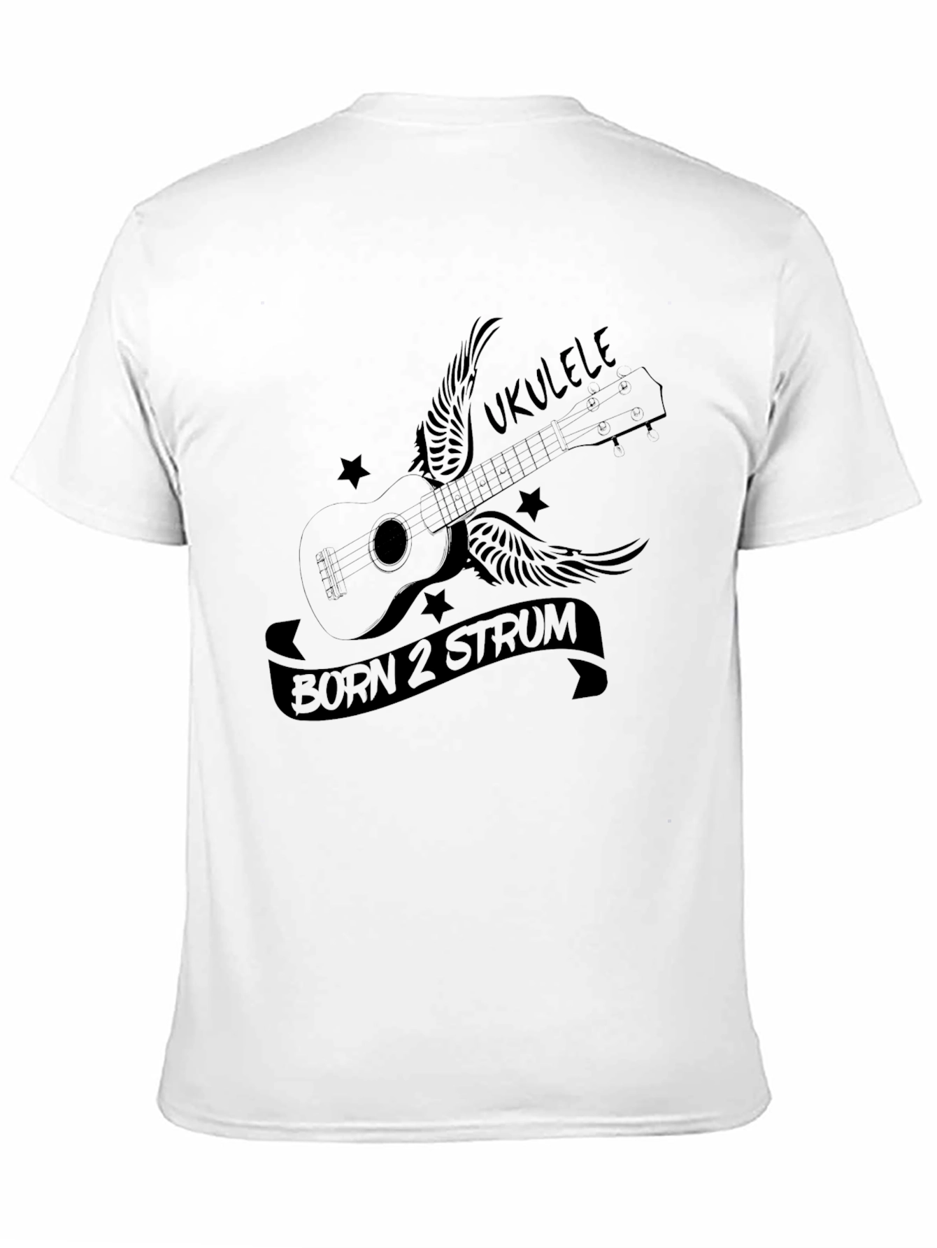 Ukulele Born 2 Strum Black Graphic Tee