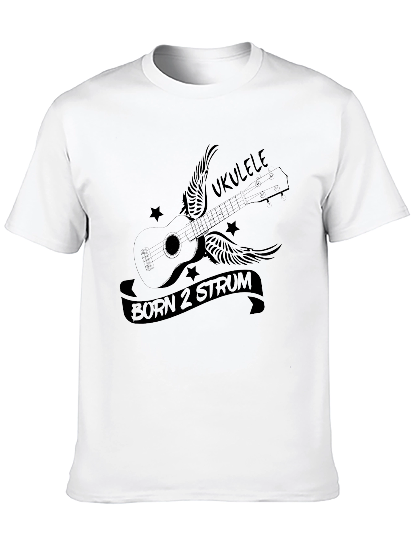 Ukulele Born 2 Strum Black Graphic Tee
