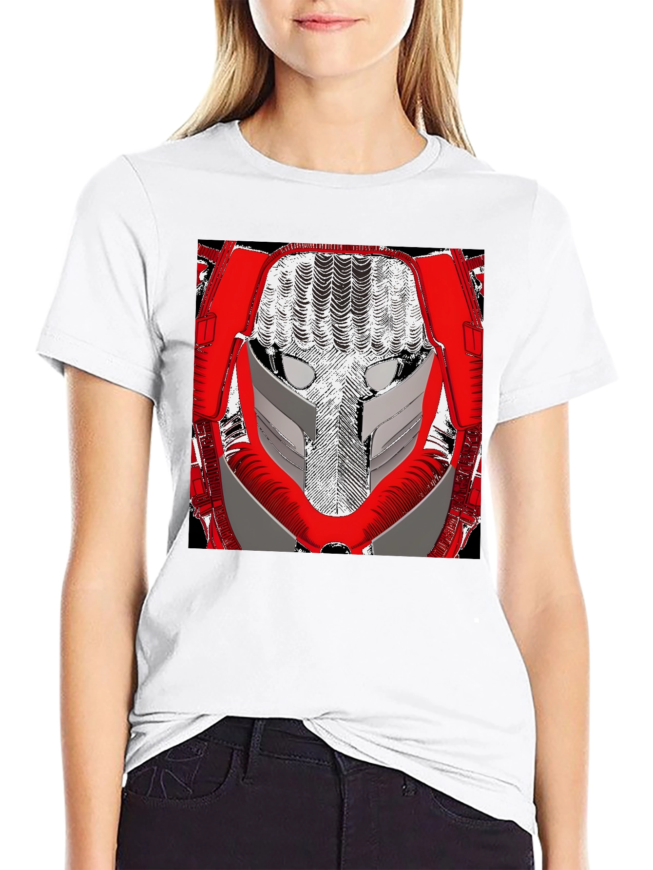Sci-Fi Robot Face Graphic Tee