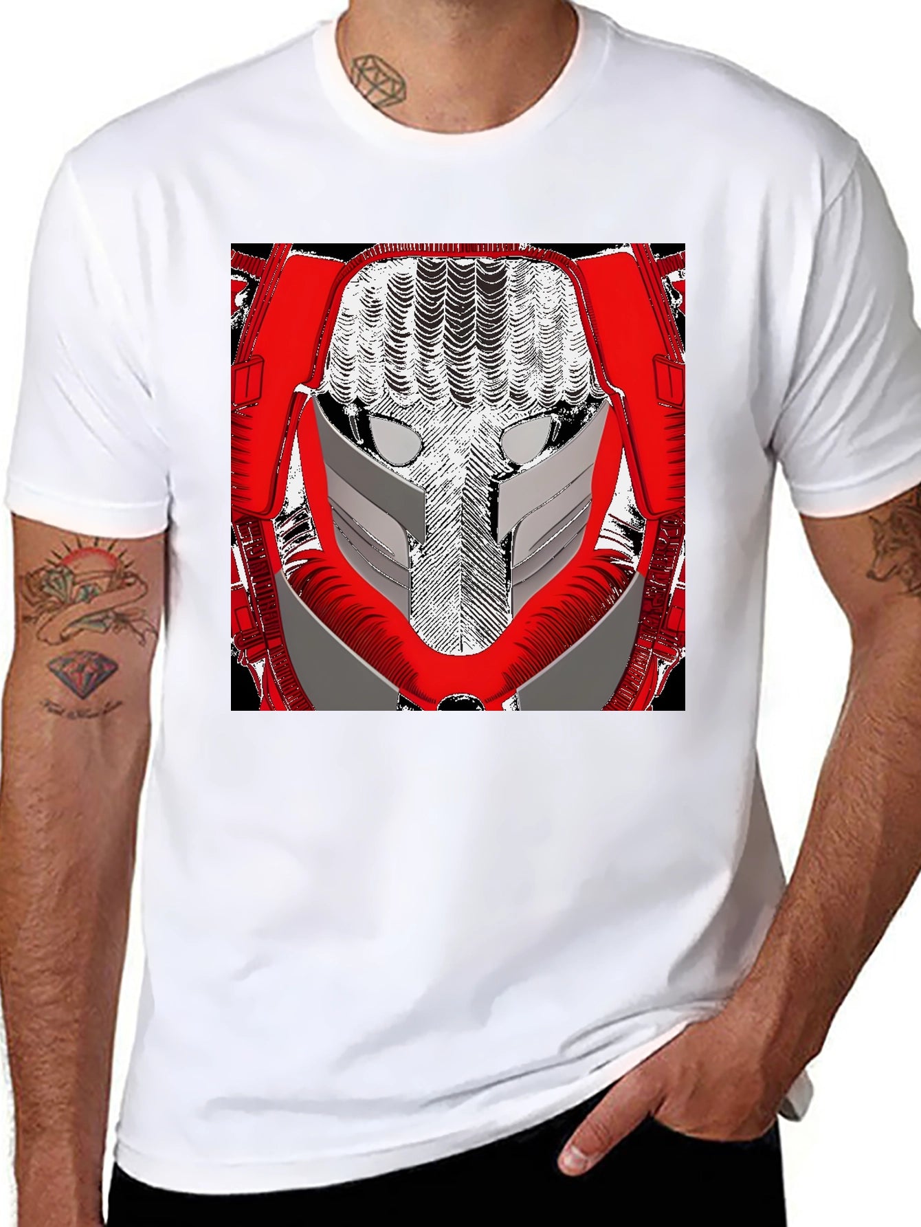 Sci-Fi Robot Face Graphic Tee