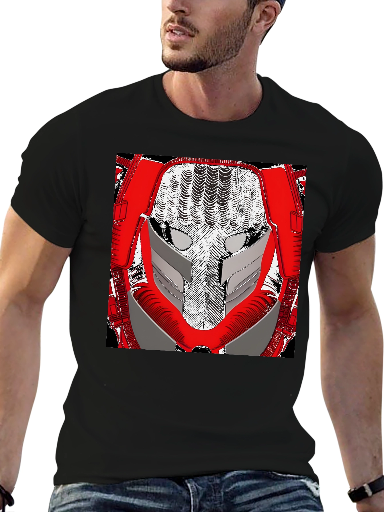 Sci-Fi Robot Face Graphic Tee