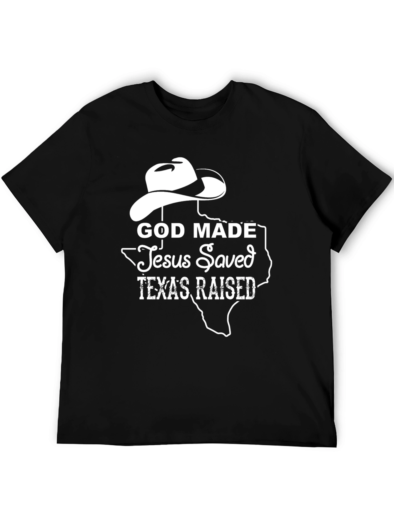 God Made Texas Raised Graphic Tee