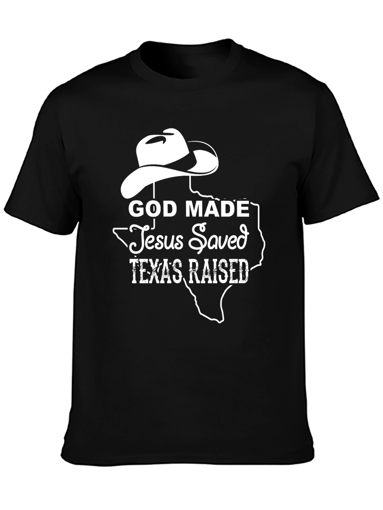 God Made Texas Raised Graphic Tee