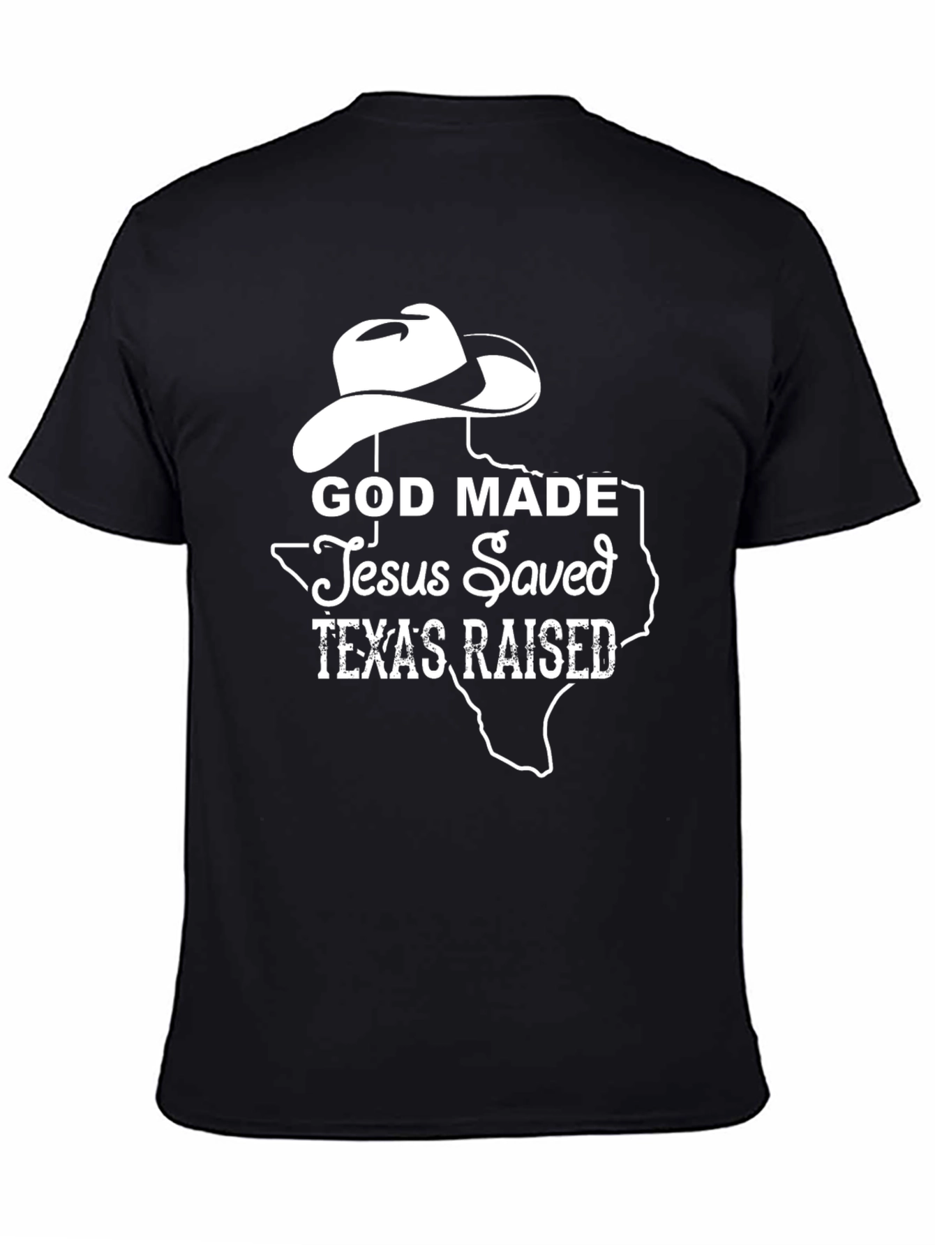 God Made Texas Raised Graphic Tee