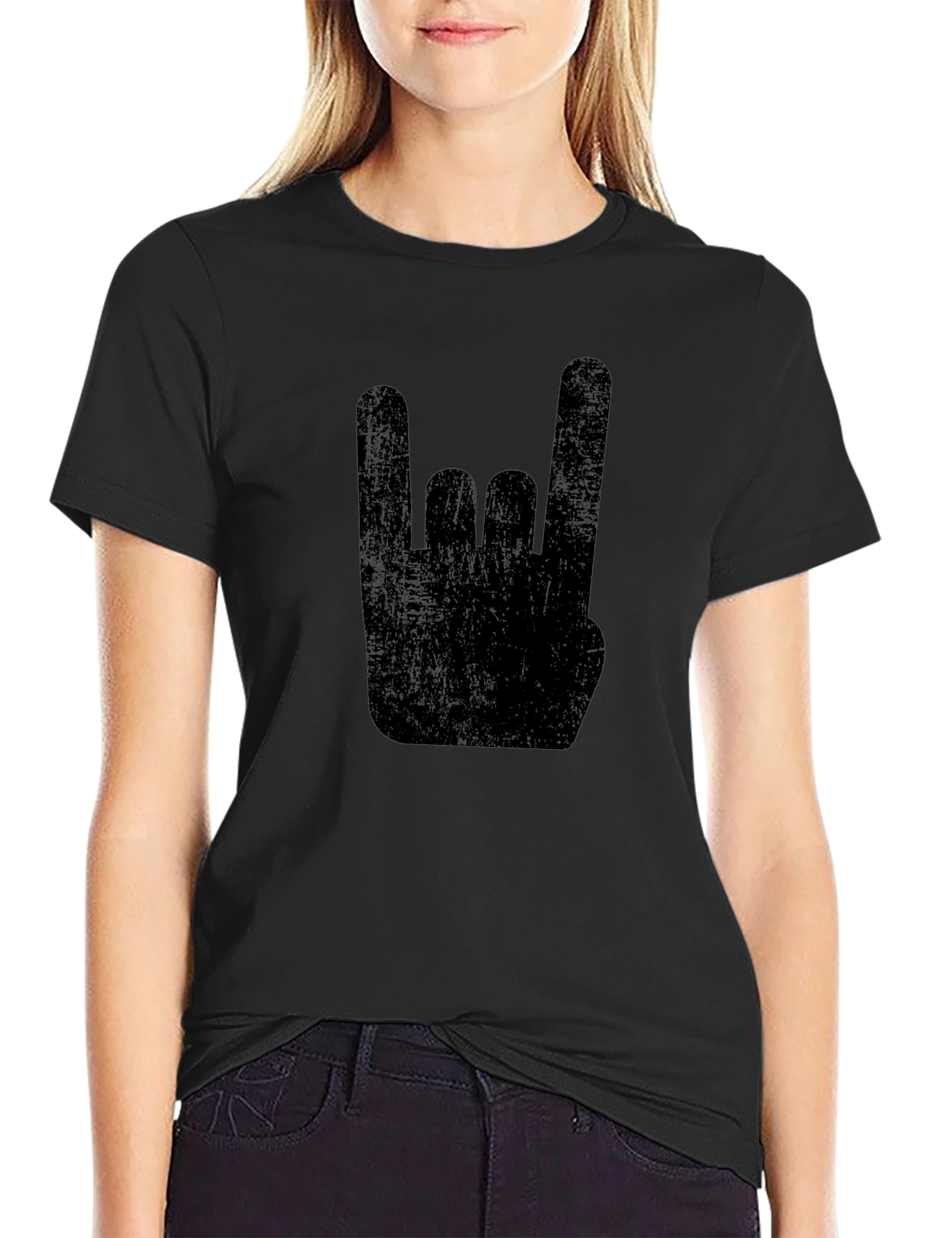 Rock On Black Graphic Tee