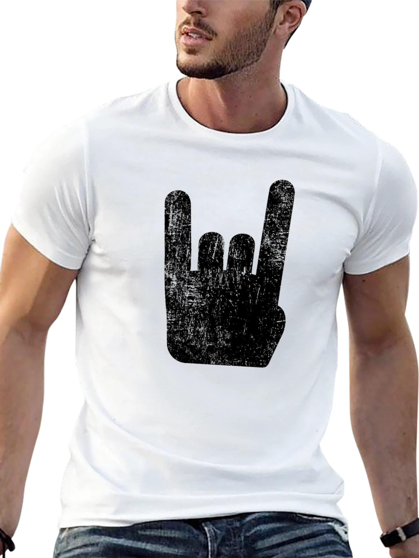 Rock On Black Graphic Tee