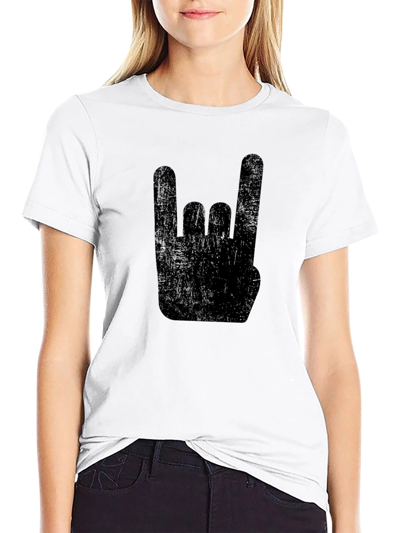 Rock On Black Graphic Tee