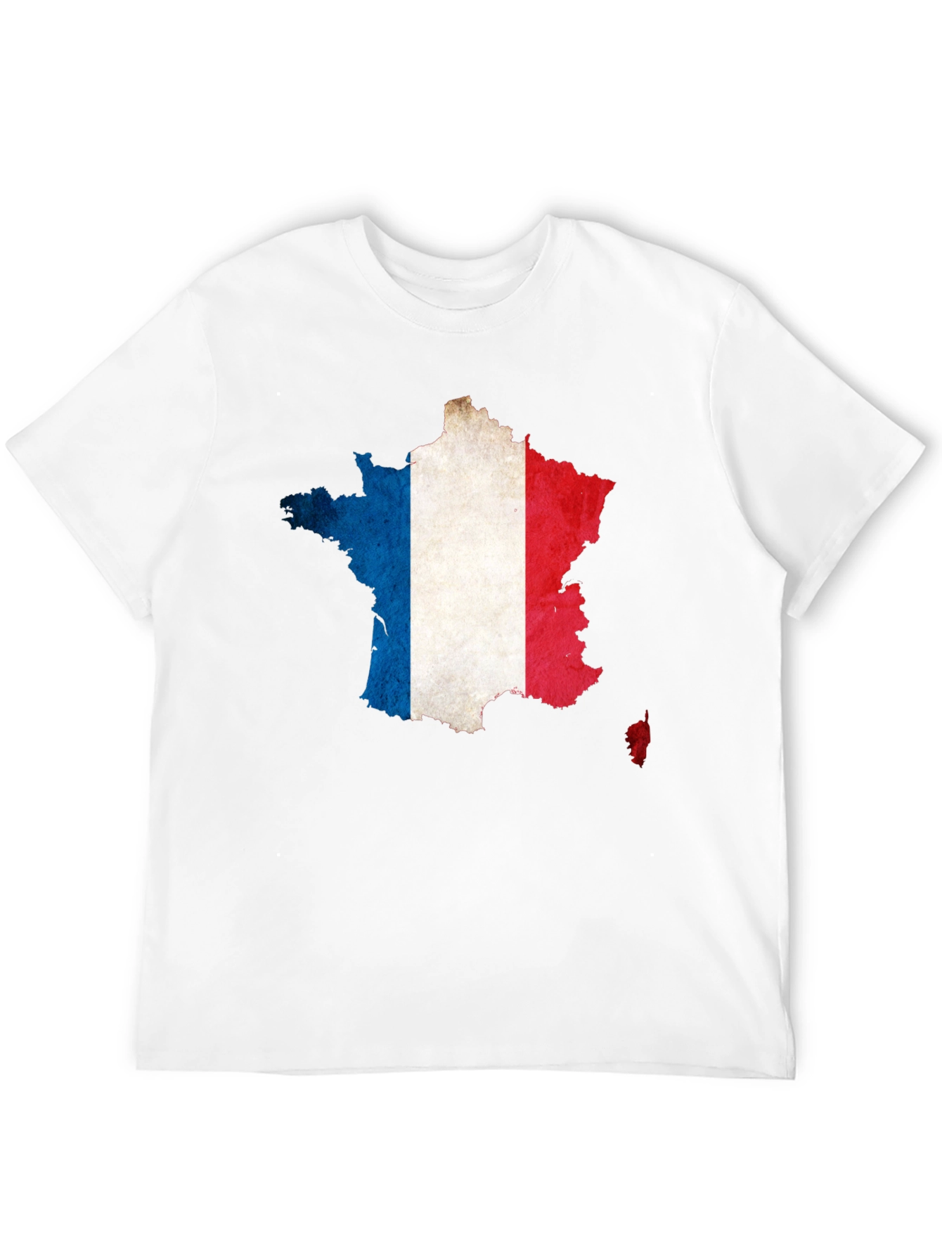 France Flag Map Graphic Tee - Black Cotton T-Shirt