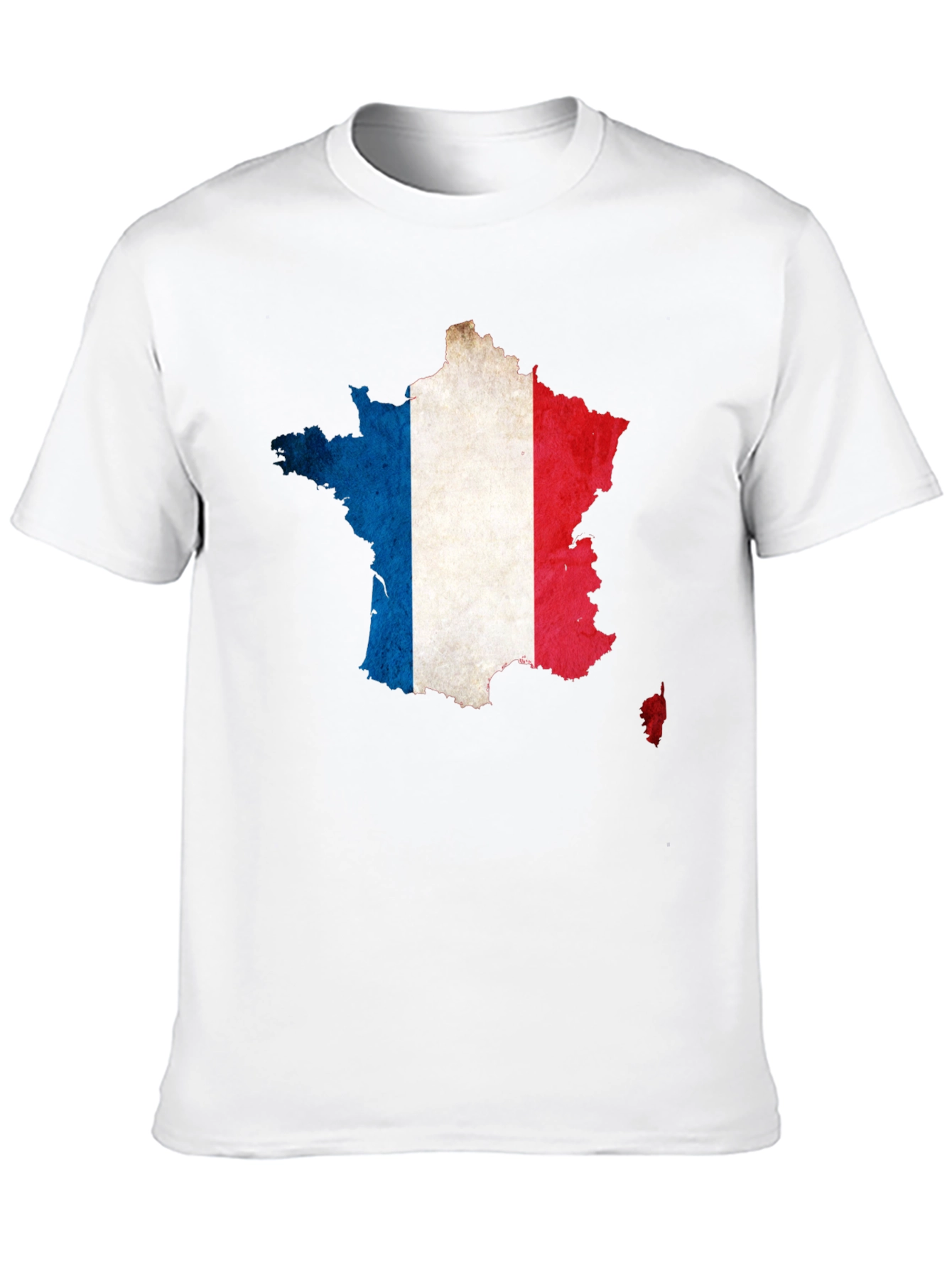 France Flag Map Graphic Tee - Black Cotton T-Shirt