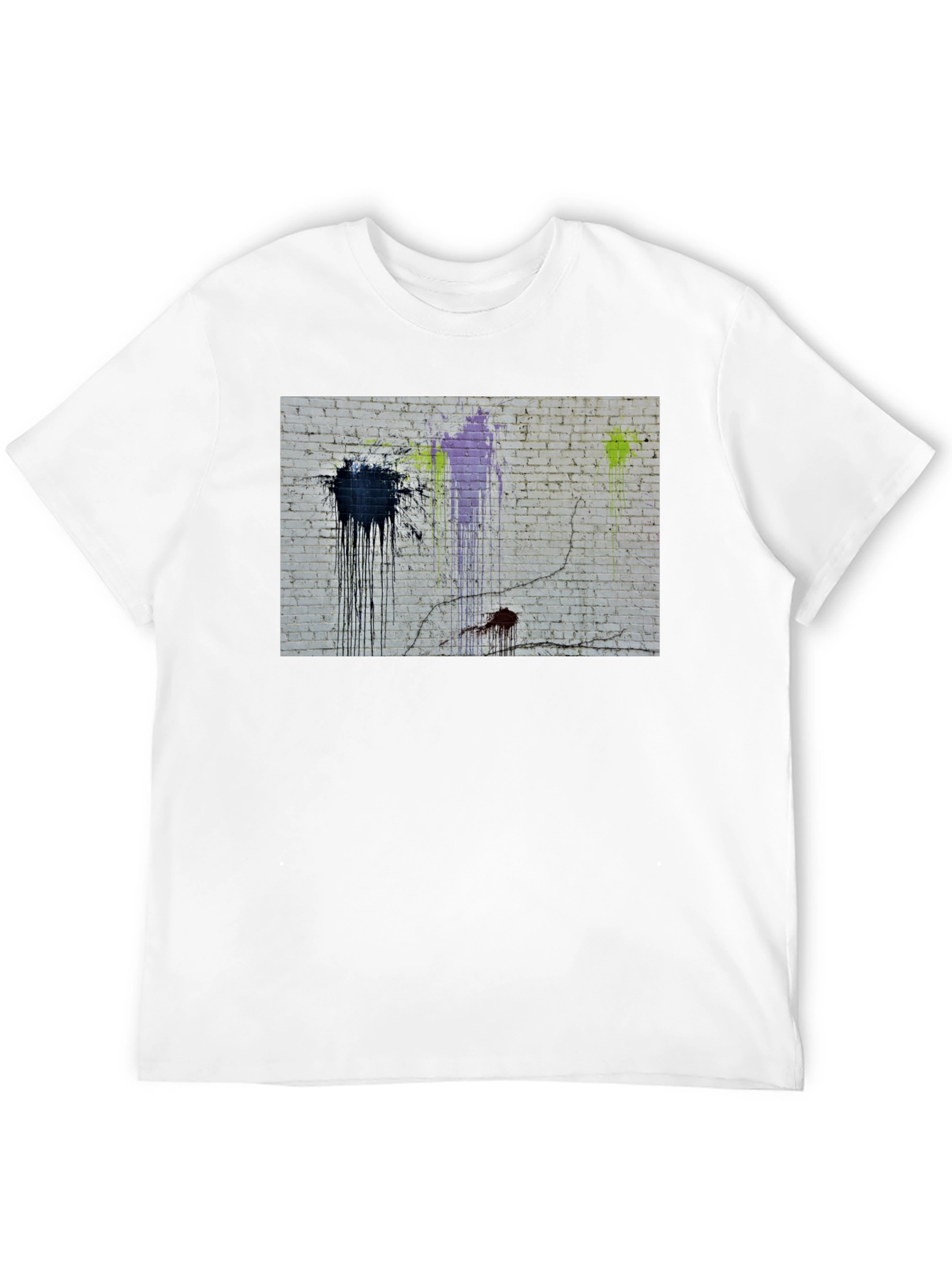 Abstract Brick Wall Graphic Tee - Black
