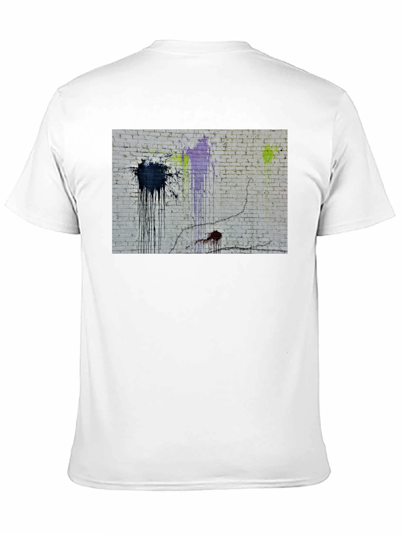 Abstract Brick Wall Graphic Tee - Black
