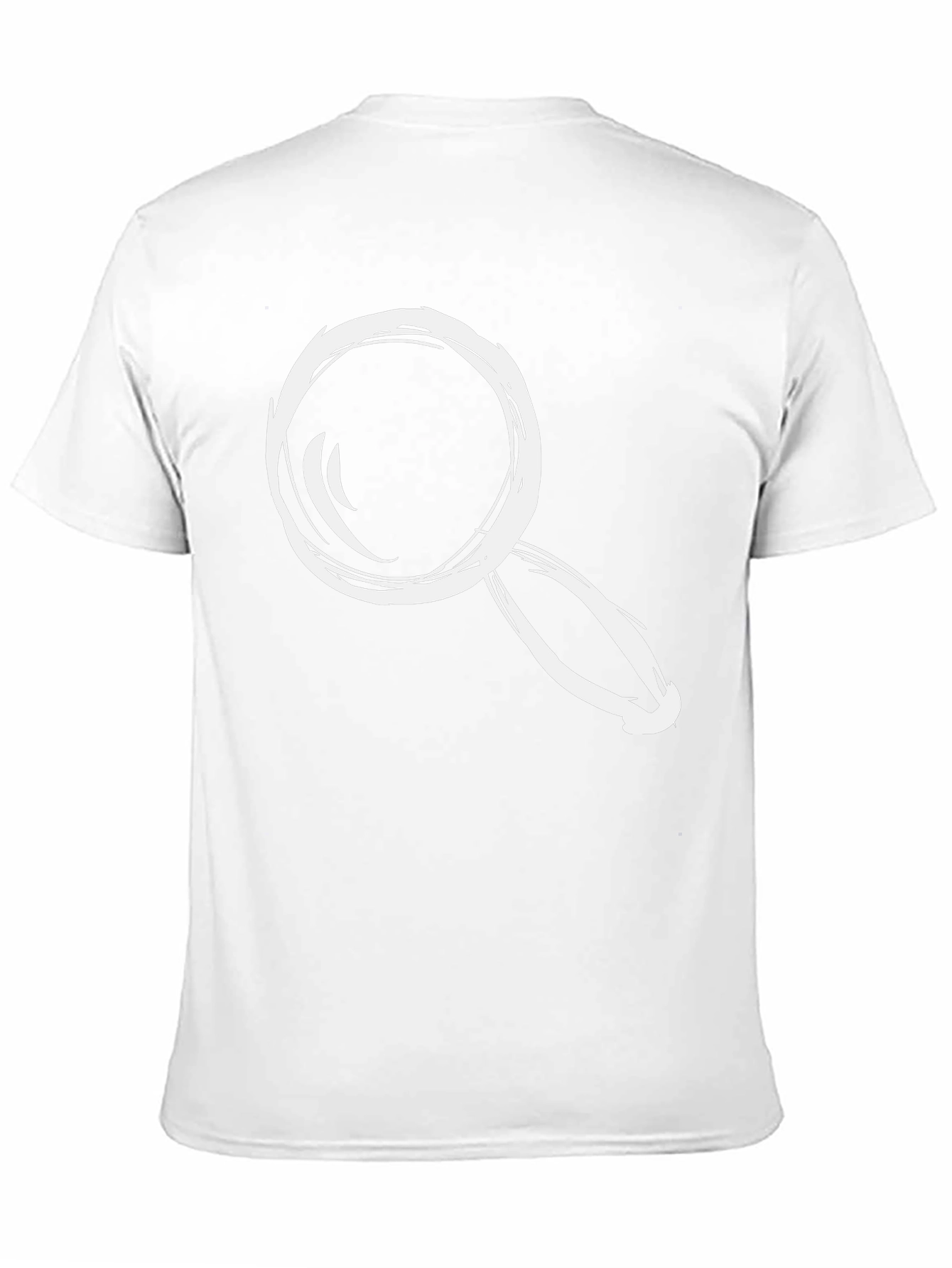 Magnifying Glass Graphic Tee - Black Cotton Casual Shirt