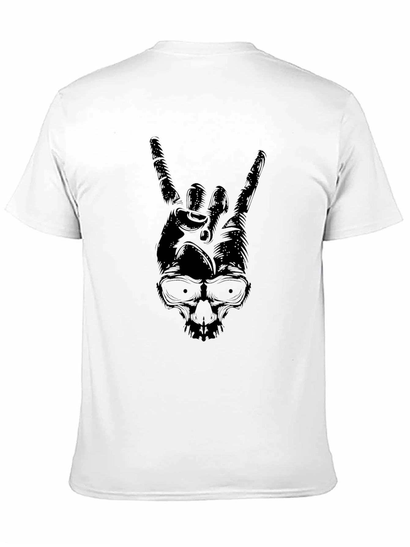 Rock On Skull Graphic T-Shirt - Black