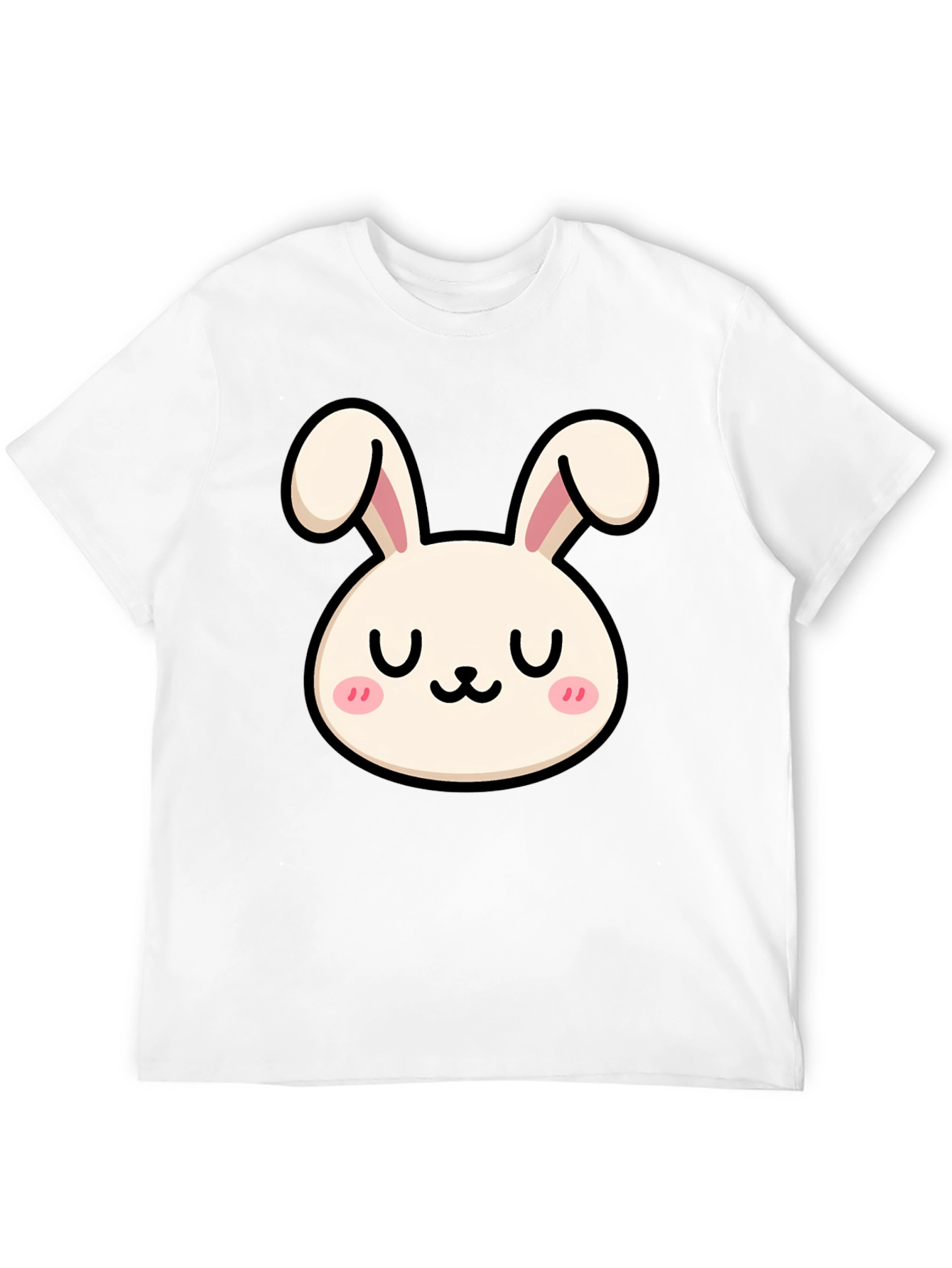 Cute Bunny Graphic Tee - Black Cotton Comfort
