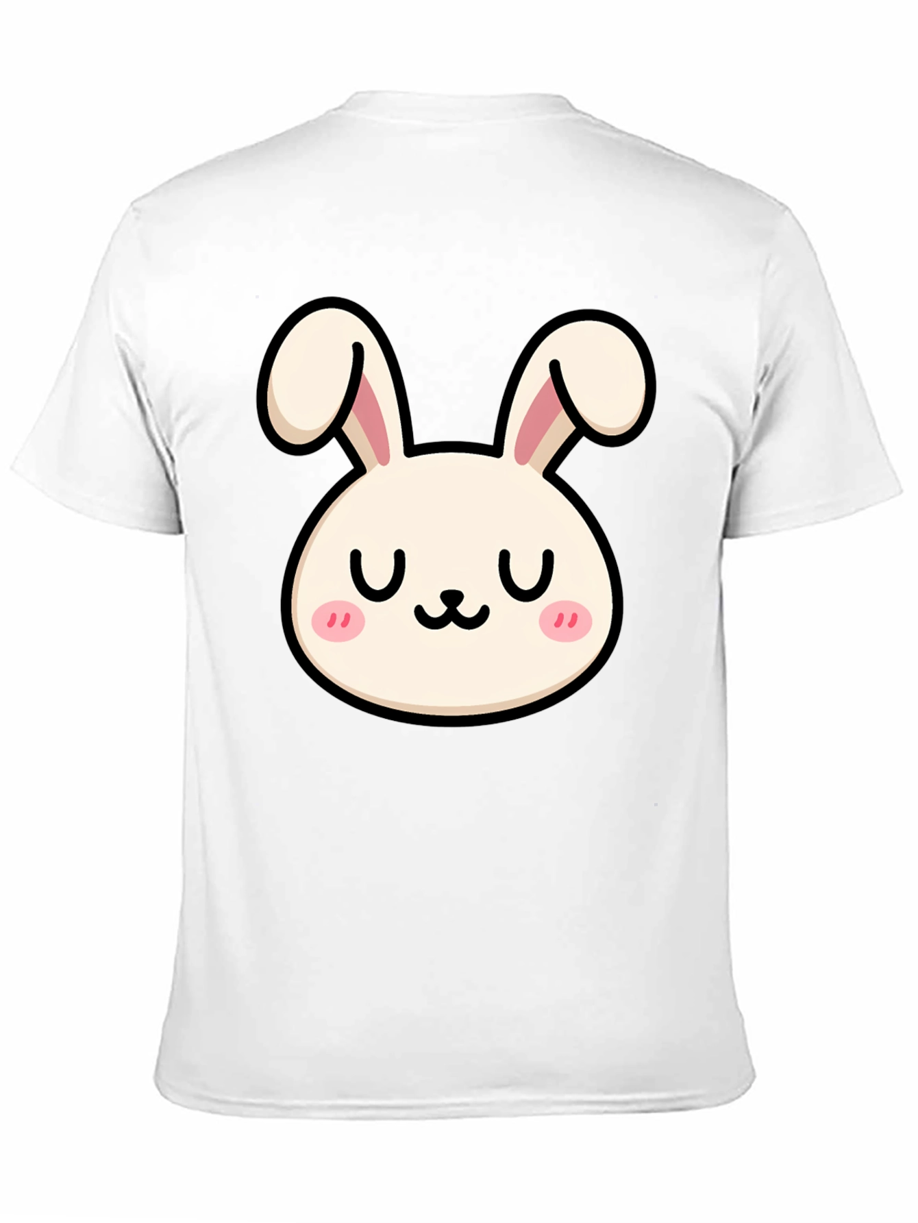 Cute Bunny Graphic Tee - Black Cotton Comfort