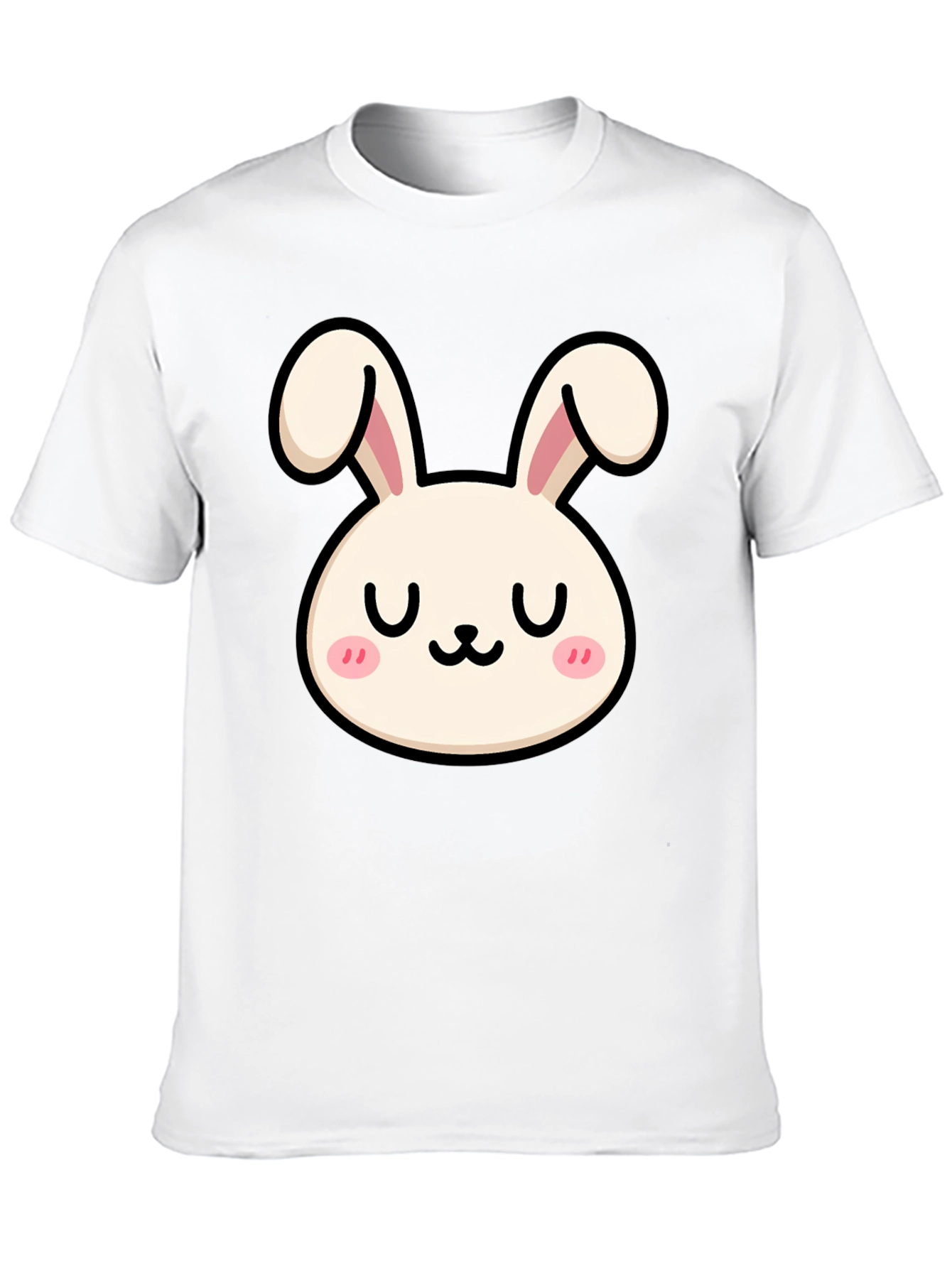 Cute Bunny Graphic Tee - Black Cotton Comfort