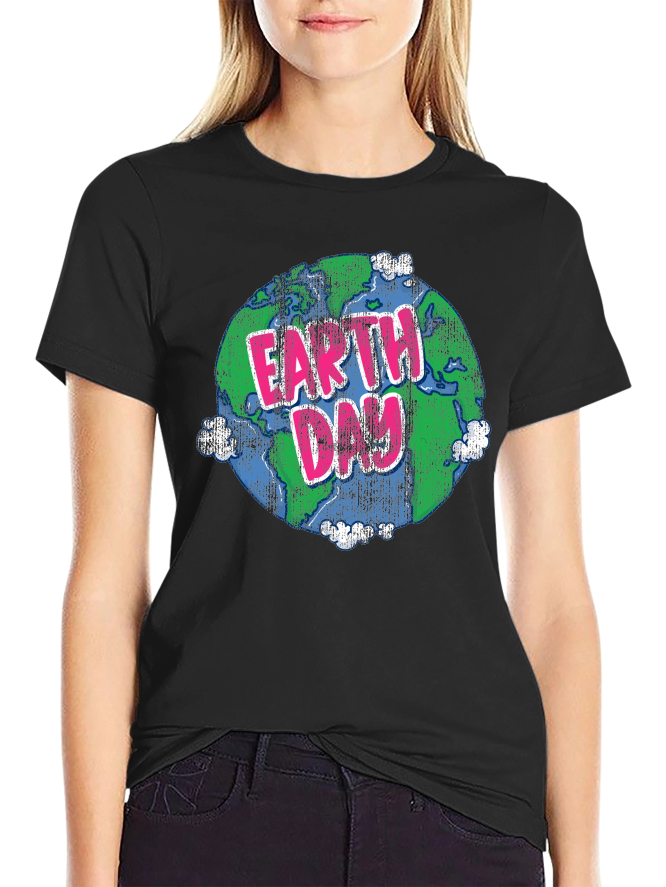 Earth Day T-Shirt - Graphic Print Black Tee