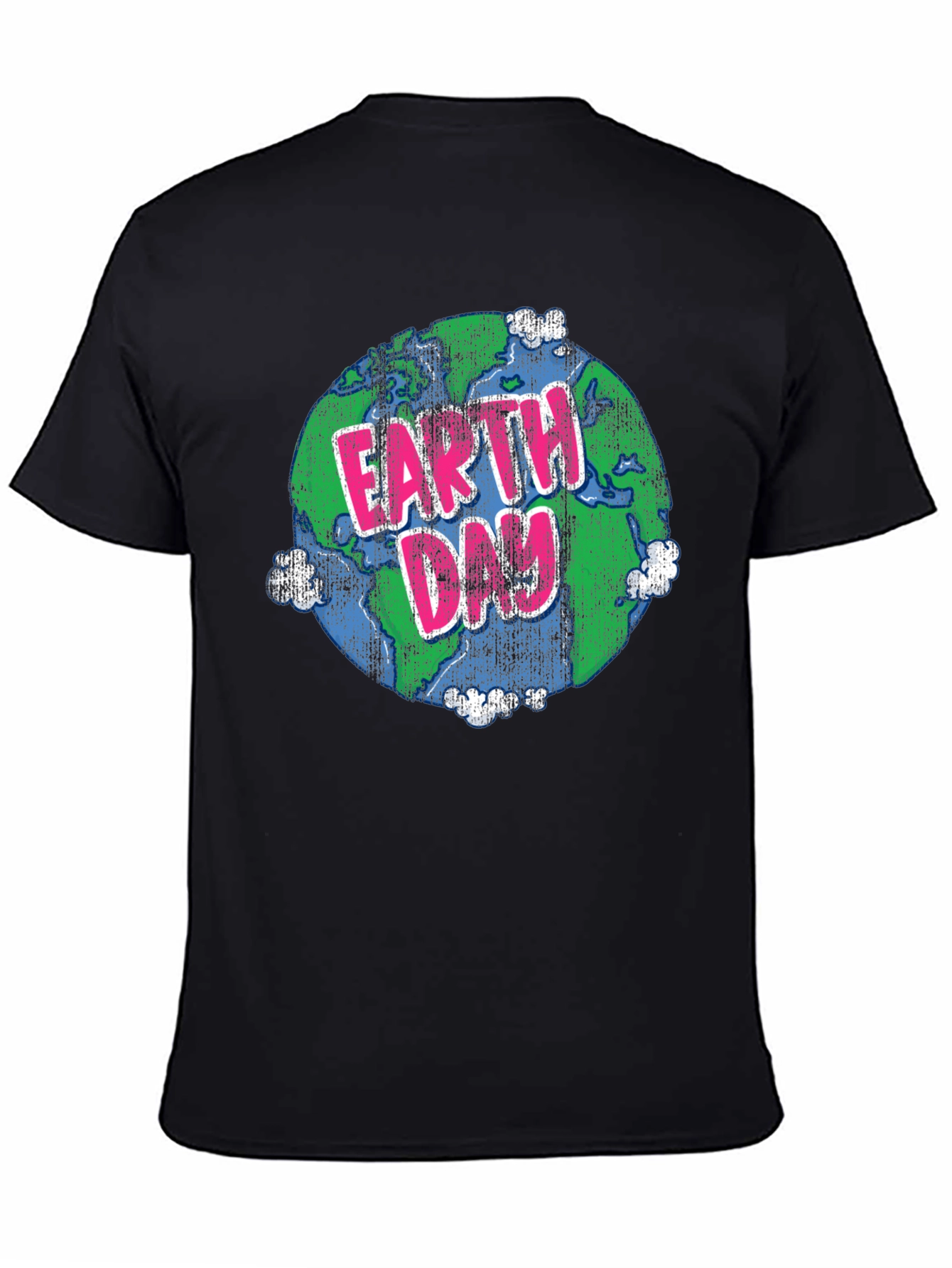Earth Day T-Shirt - Graphic Print Black Tee