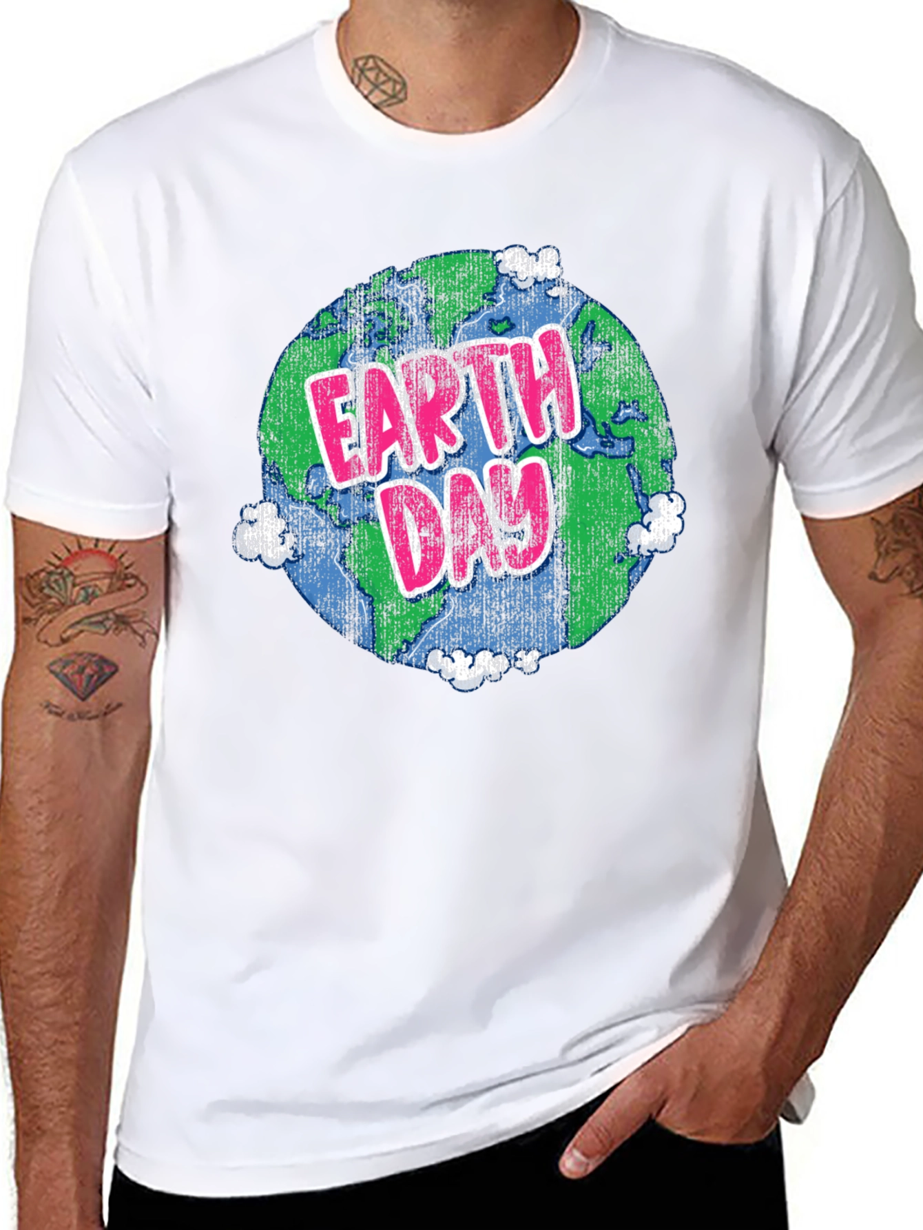Earth Day T-Shirt - Graphic Print Black Tee