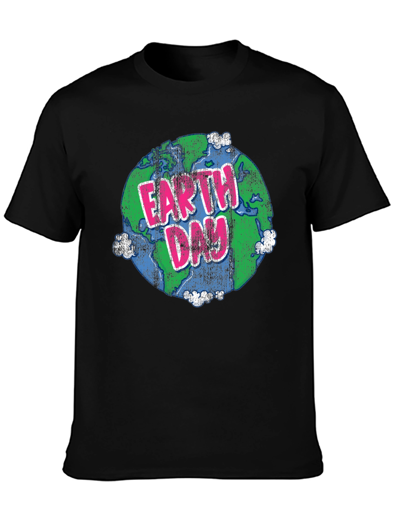 Earth Day T-Shirt - Graphic Print Black Tee